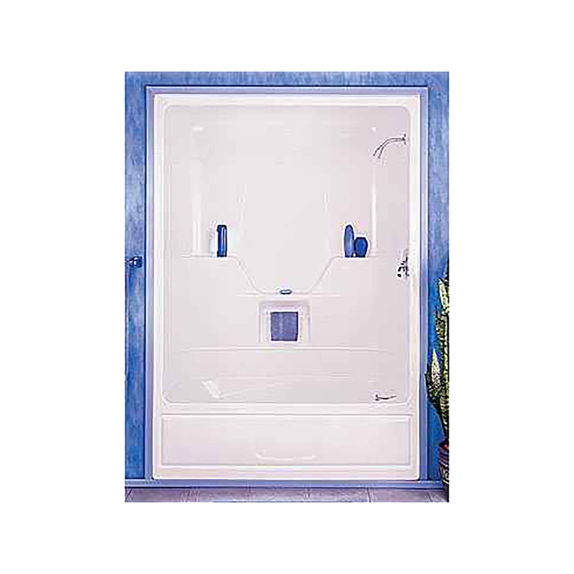 Bain-douche blanc 60’’ gauche 3 pièces 