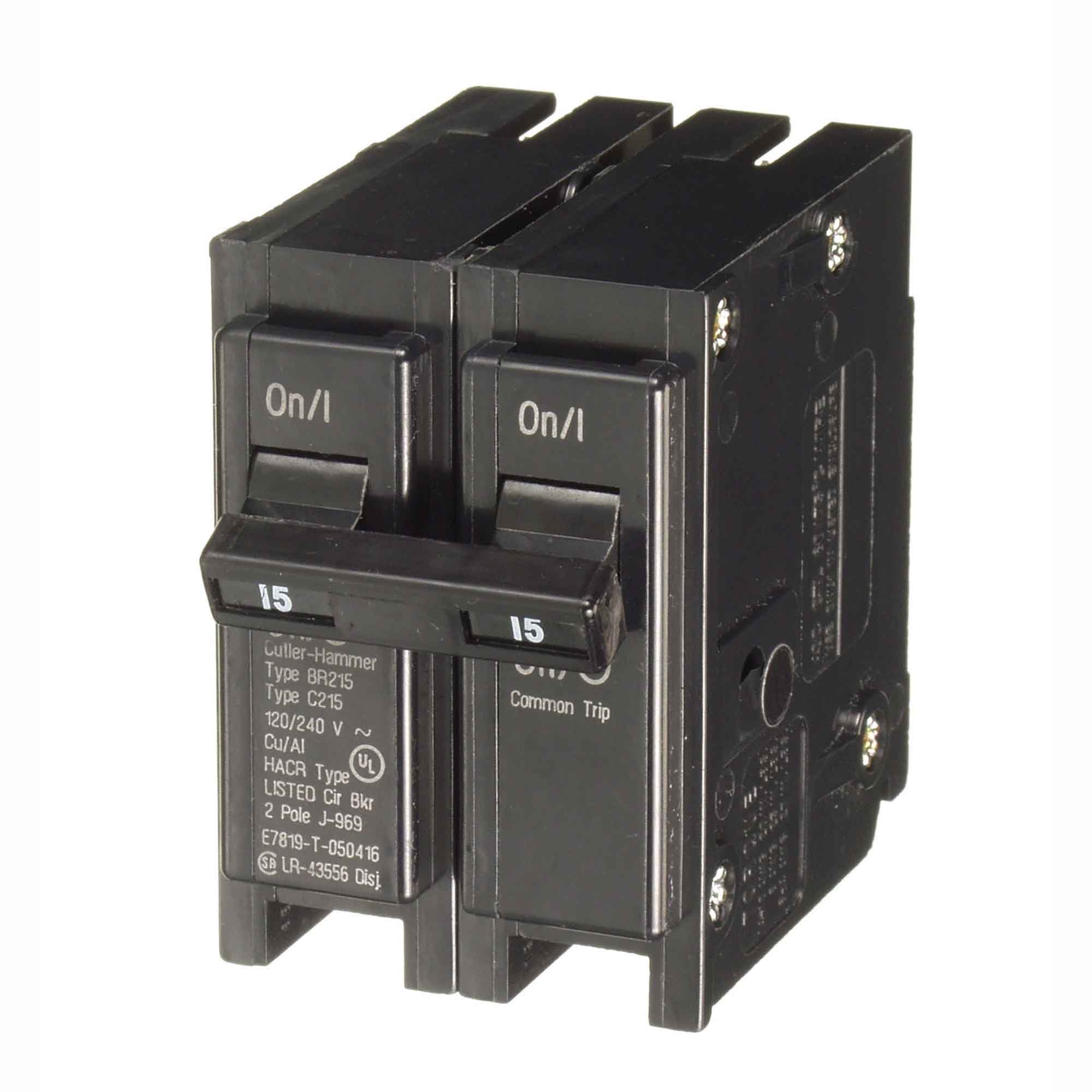 Disjoncteur enfichable BR215, 2 pôles, 15 A