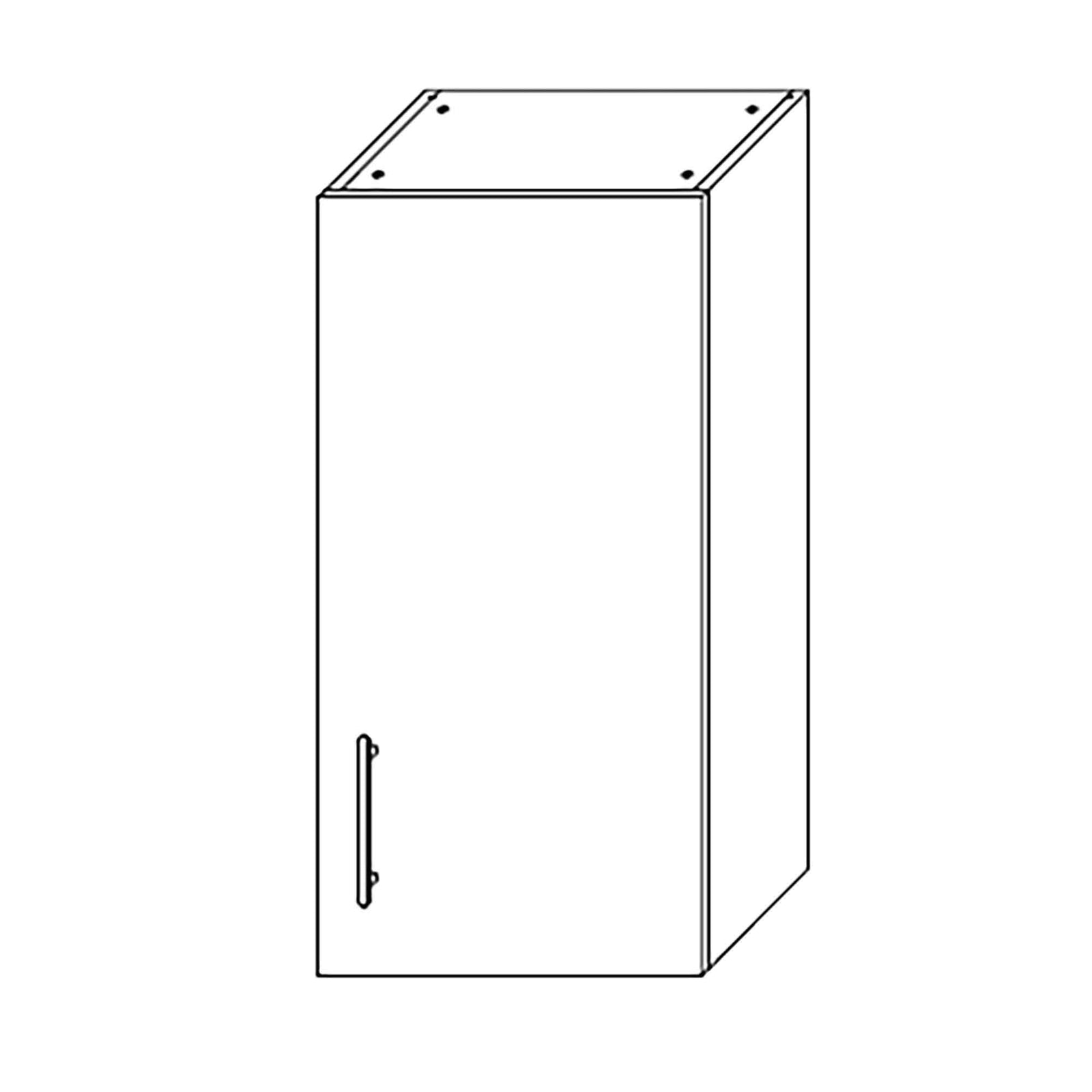 Caisson haut d'armoire 1 porte, 2 tablettes, 12'', noir mat