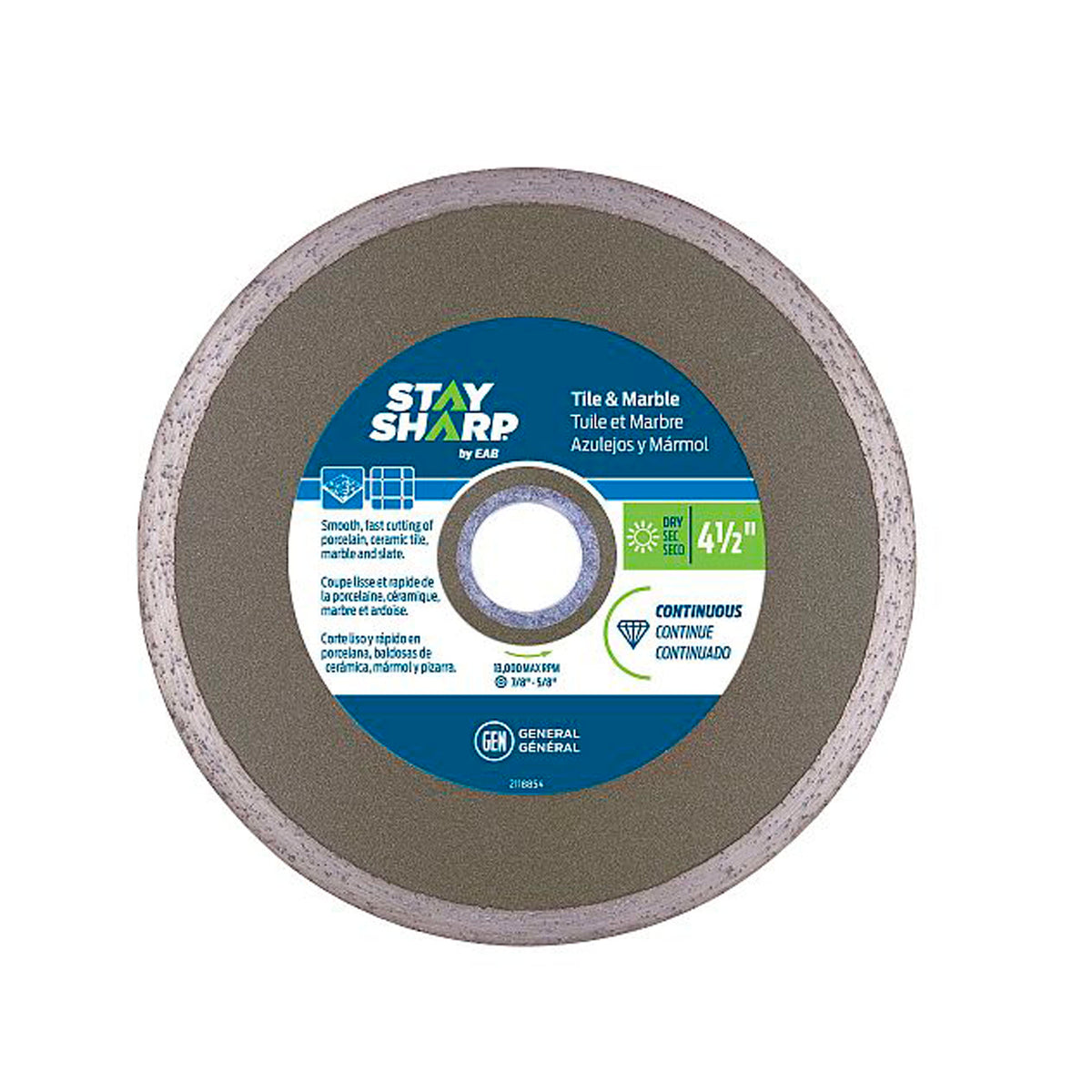 Lame diamantée continue pour porcelaine 4-1/2'' série bronze, recyclable