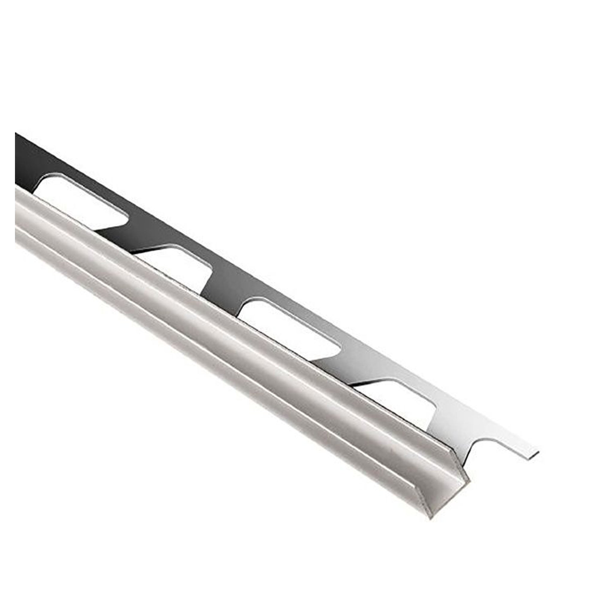 Profilé de protection des bords décoratif avec canal de support pour panneaux de verre aluminium satiné 1/2''