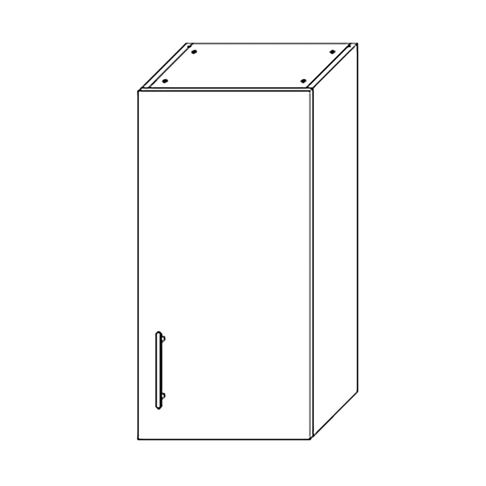 Caisson haut d'armoire 1 porte, 2 tablettes, 15'', noir mat