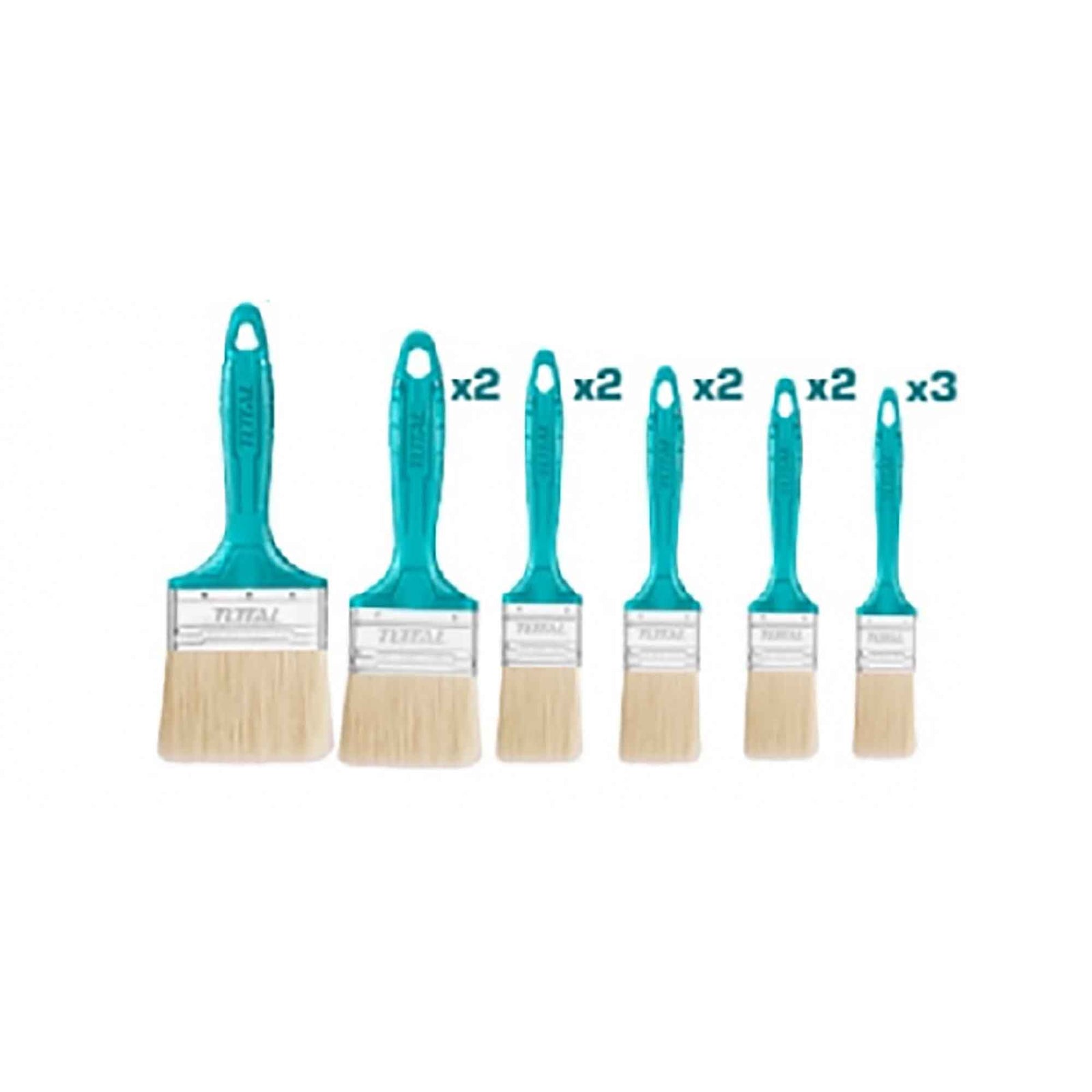 Ensemble de 12 pinceaux, 1'' à 4'' (25 mm à 100mm)