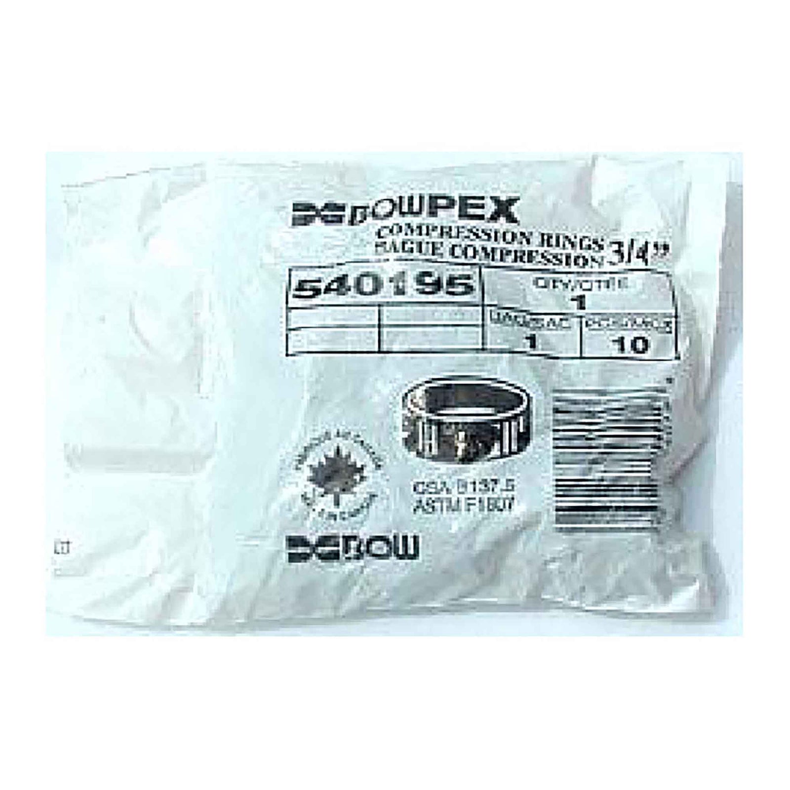 Bagues de compression PEX en cuivre de 3/4", 10 unités