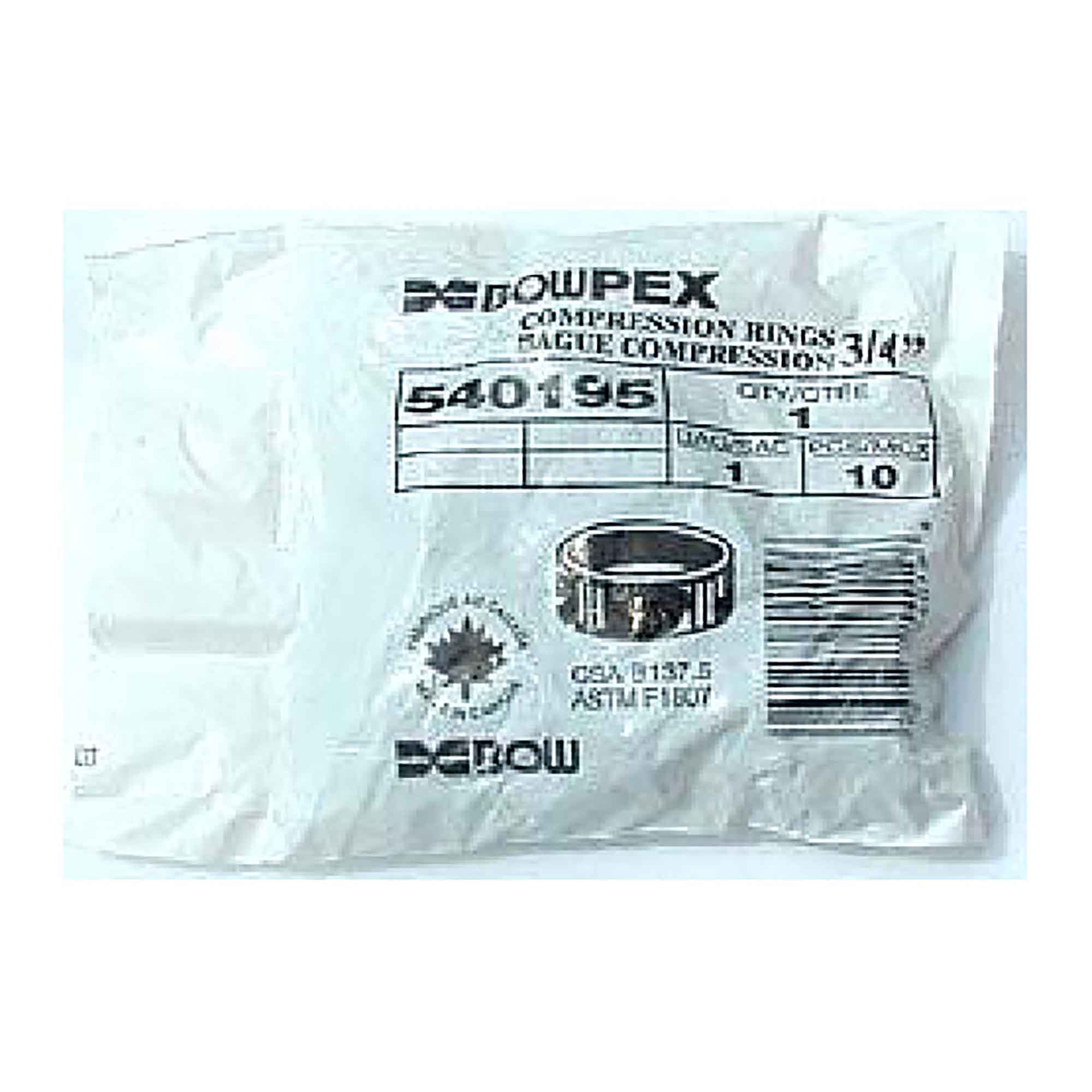 Bagues de compression PEX en cuivre de 3/4", 10 unités