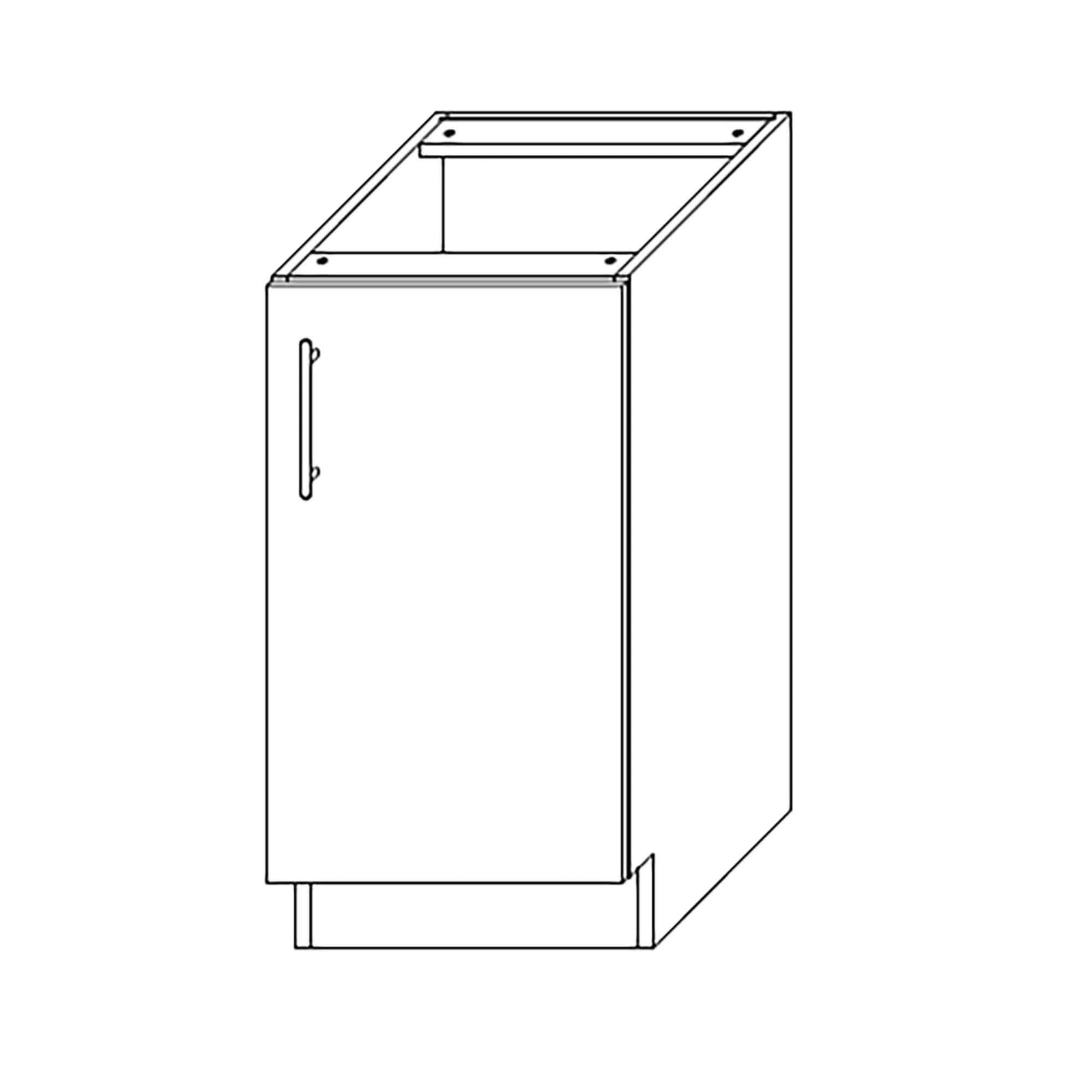 Caisson bas d'armoire 1 porte, 1 tablette, 18'', noir mat