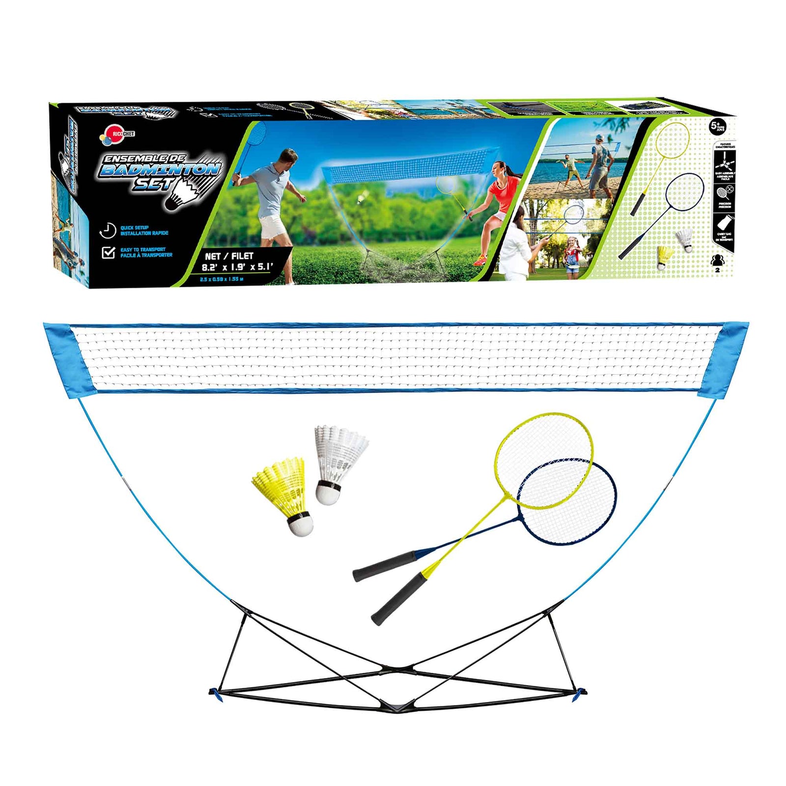 Ensemble de badminton, 2 joueurs