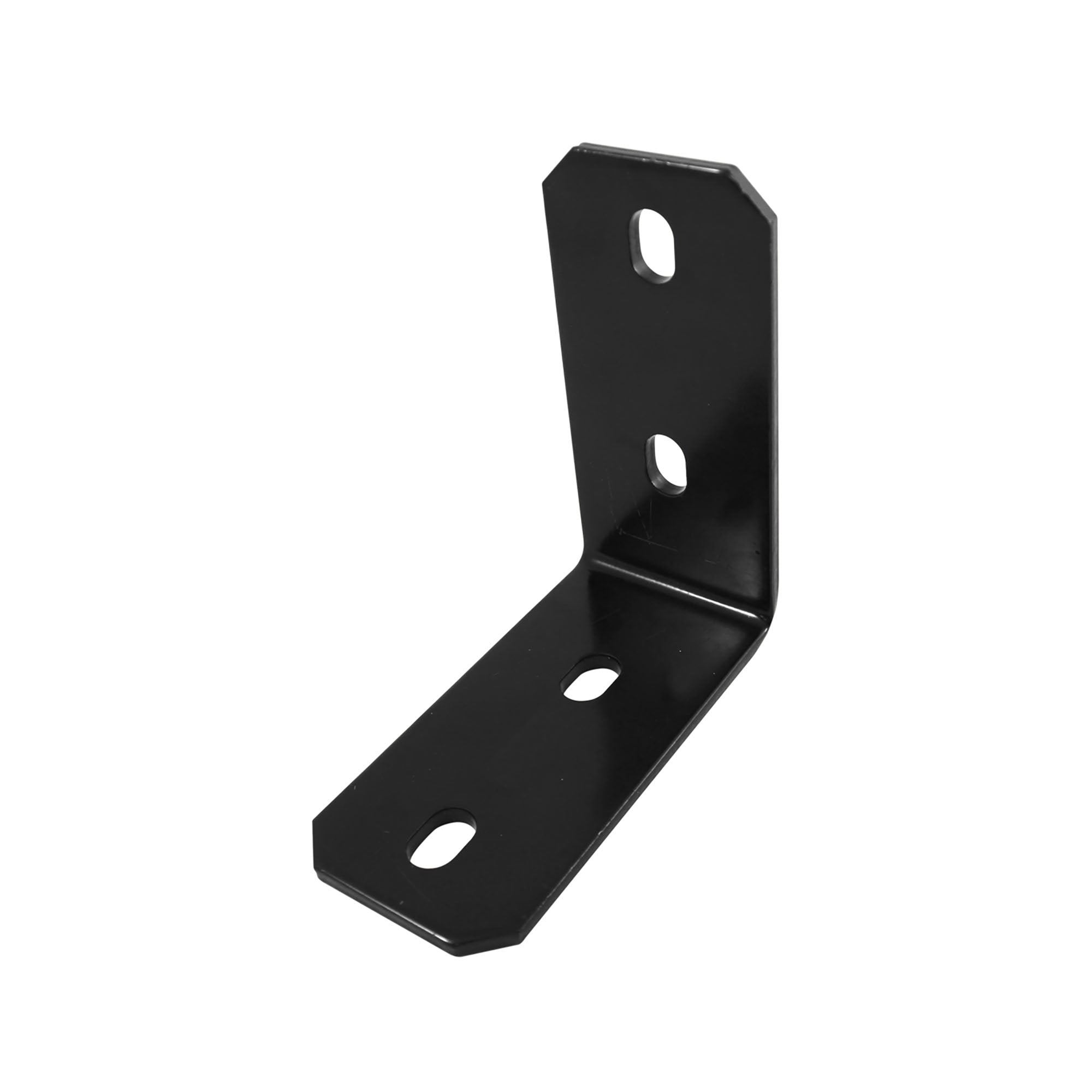 Équerre noire en coin légèrement réglable avec coins chanfreinés, 5'' x 5'' x 3''