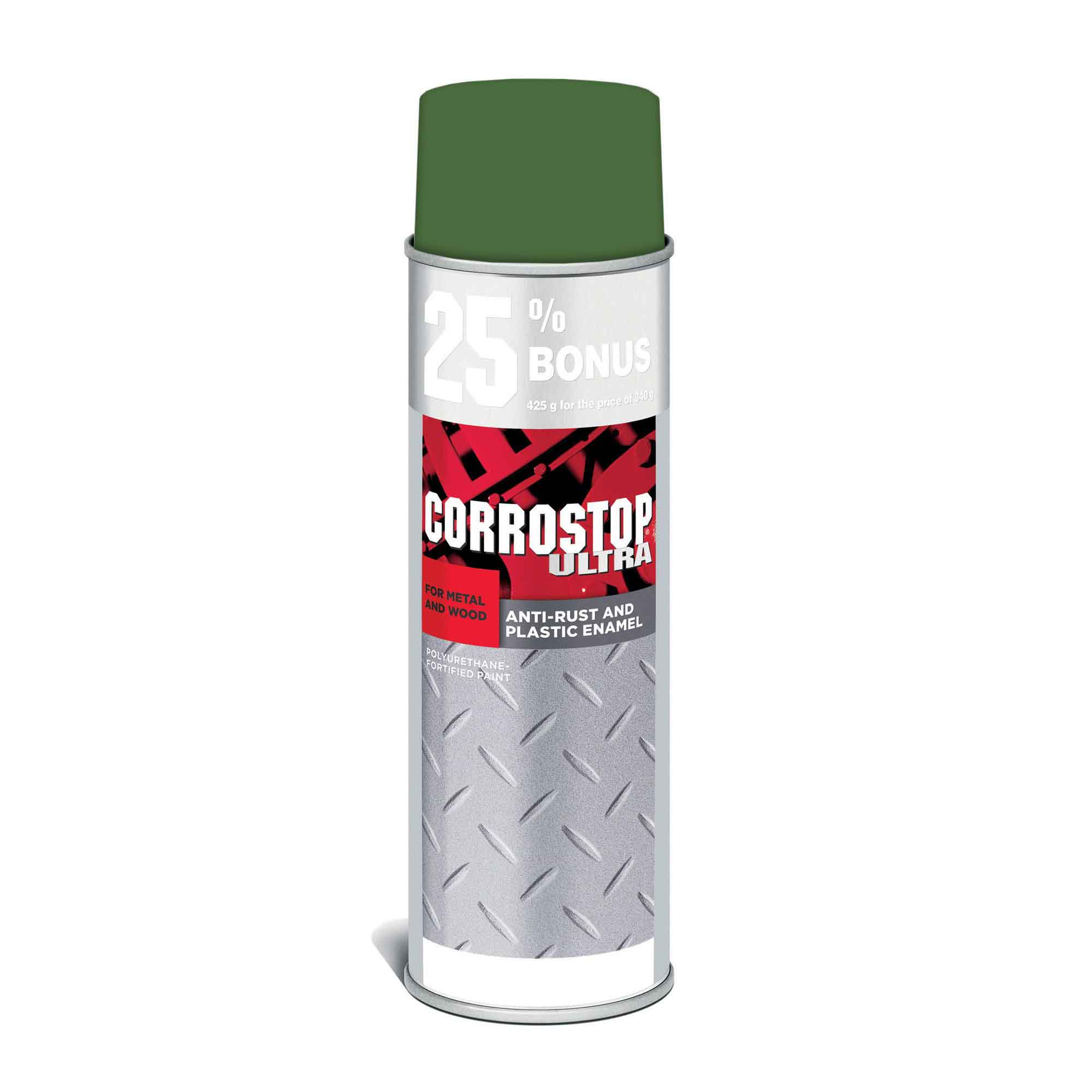 Peinture en aérosol Corrostop, antirouille, vert John Deere, 340 gr