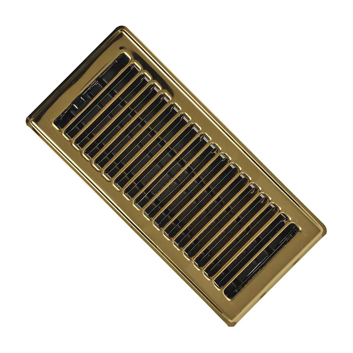 Registre de plancher en laiton poli, 4&quot; x 10&quot;