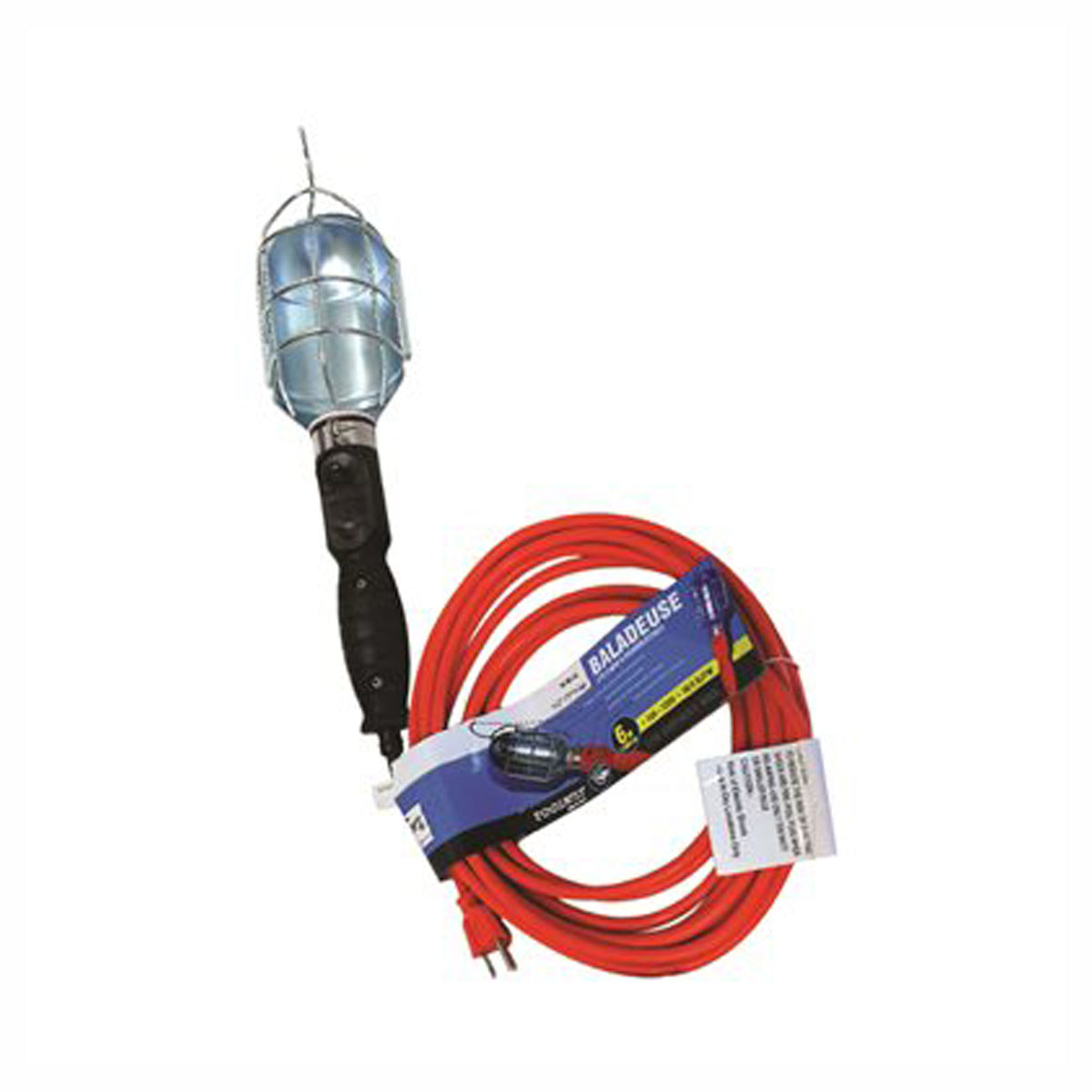 Baladeuse, lampe de travail suspendu, 75 watts / 120 volts, 25 pieds