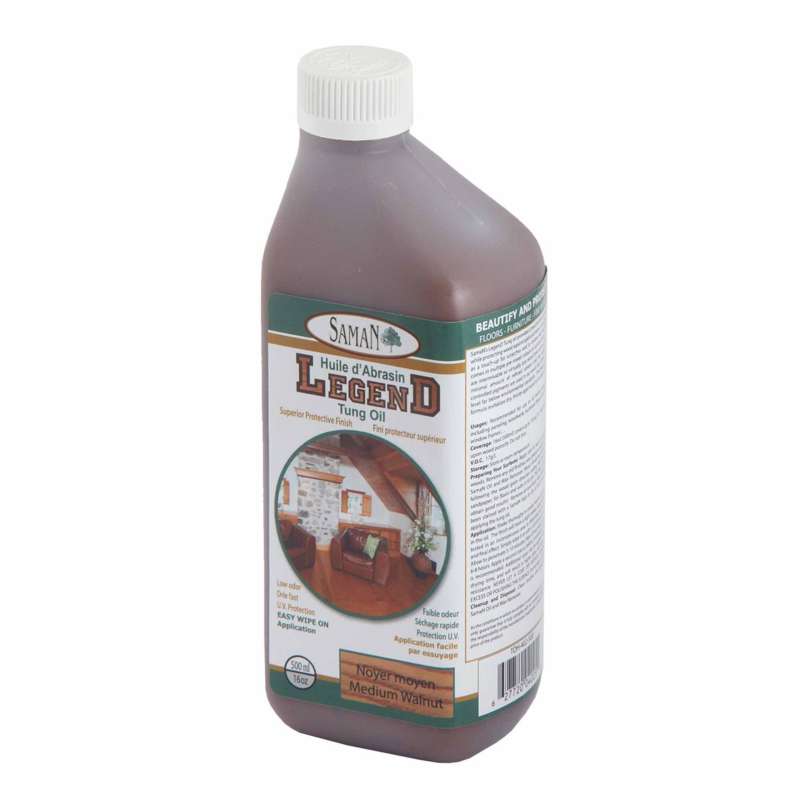 Huile protectrice d'Abrasin Noyer Moyen, 500 ml