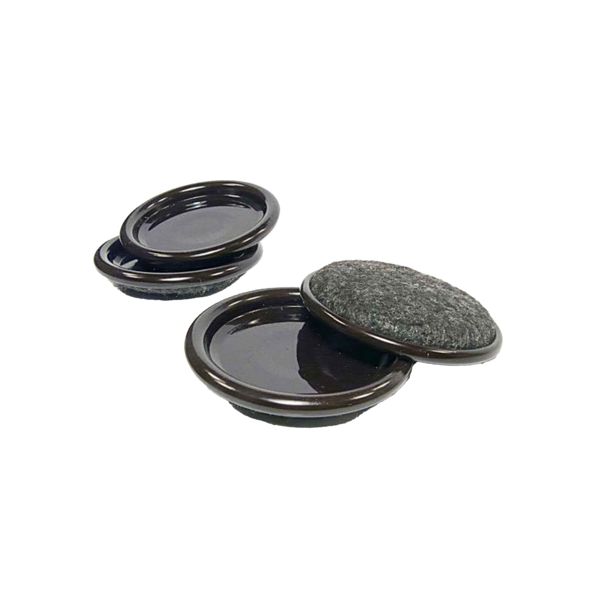 Coupelle de feutre ronde, grise, 2-1/2'' (emballage de 4)