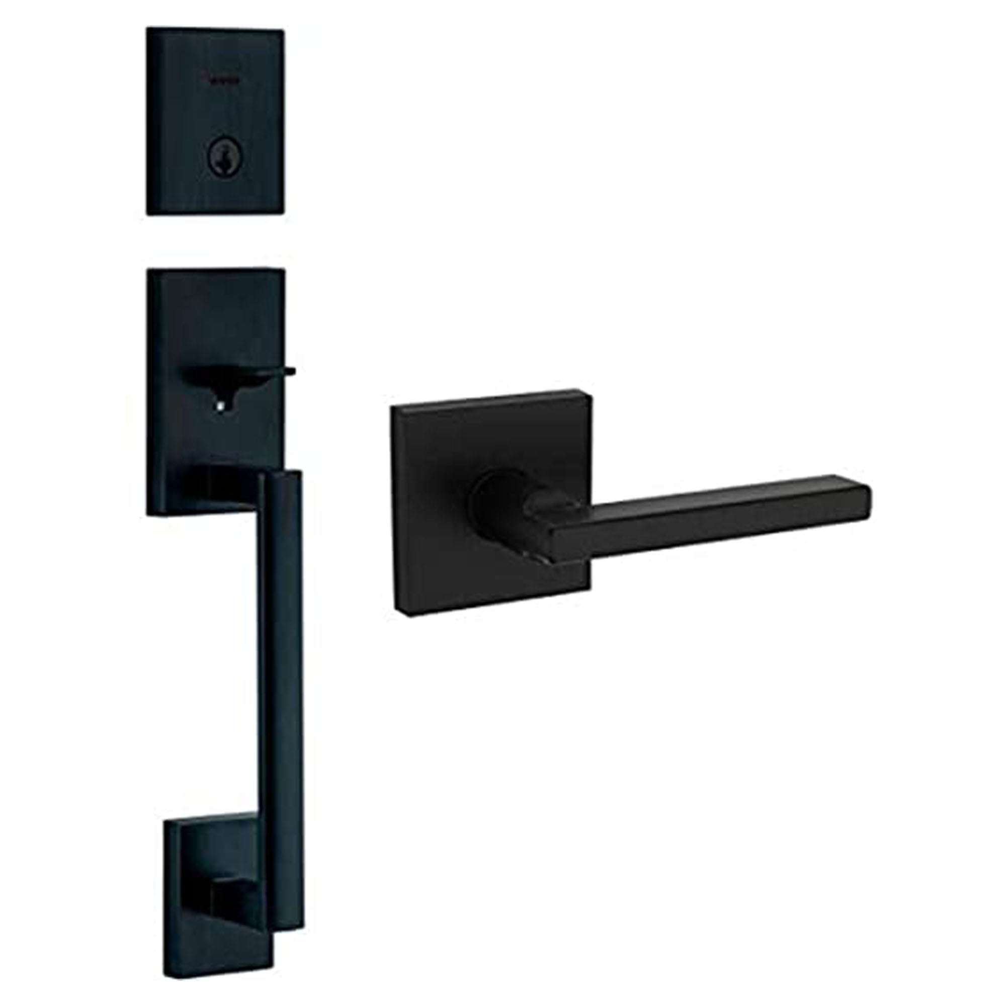 Clenche d'entrée Prescott, noir mat