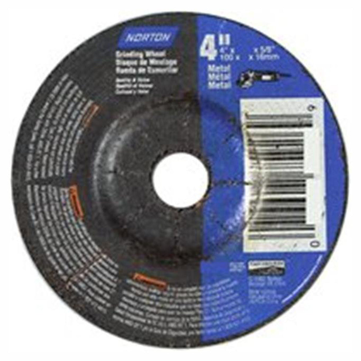 Meule abrasive, noyau déporté, T27/42, 4-1/2'' X 0.45 X 7/8''