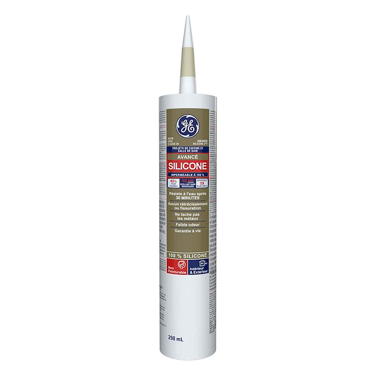 Silicone cuisine et salle de bain G.E., blanc, 298 ml