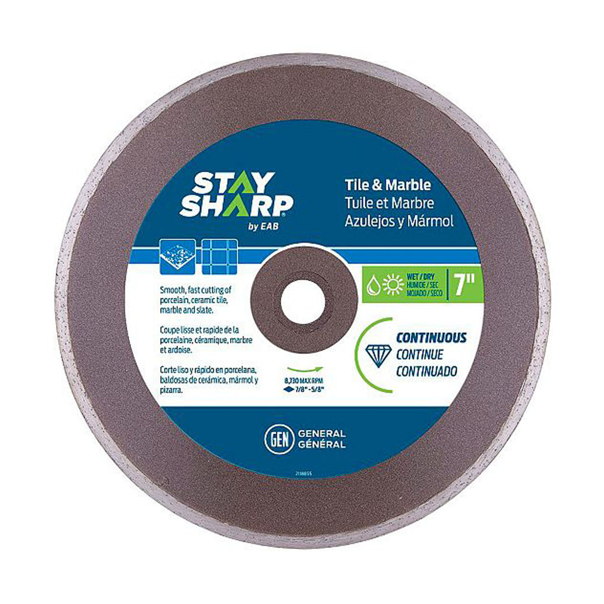 Lame diamantée continue pour porcelaine 7'' série bronze, recyclable