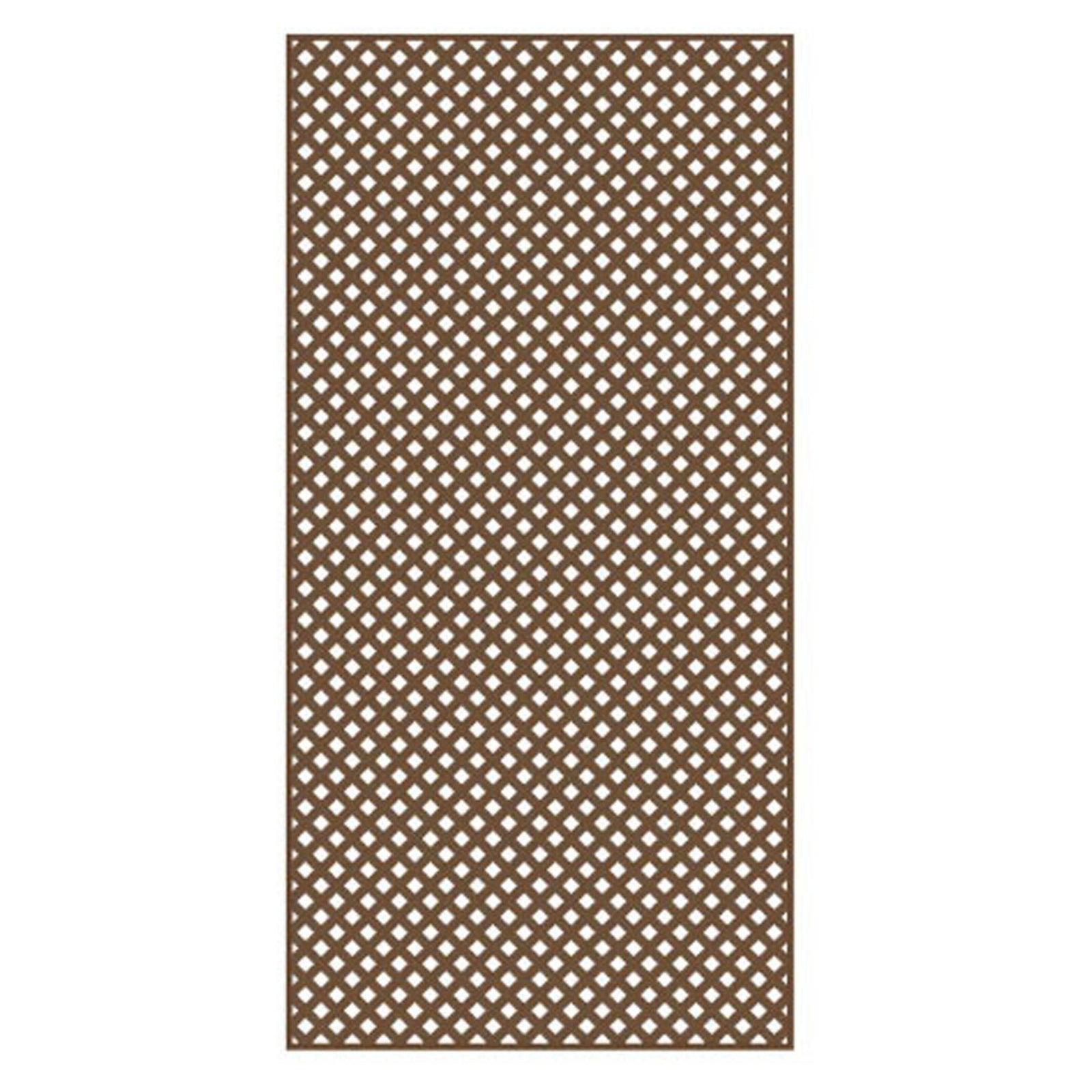 Panneau de treillis en PVC, intimité, Diamant, noyer brésilien, 4' x 8'