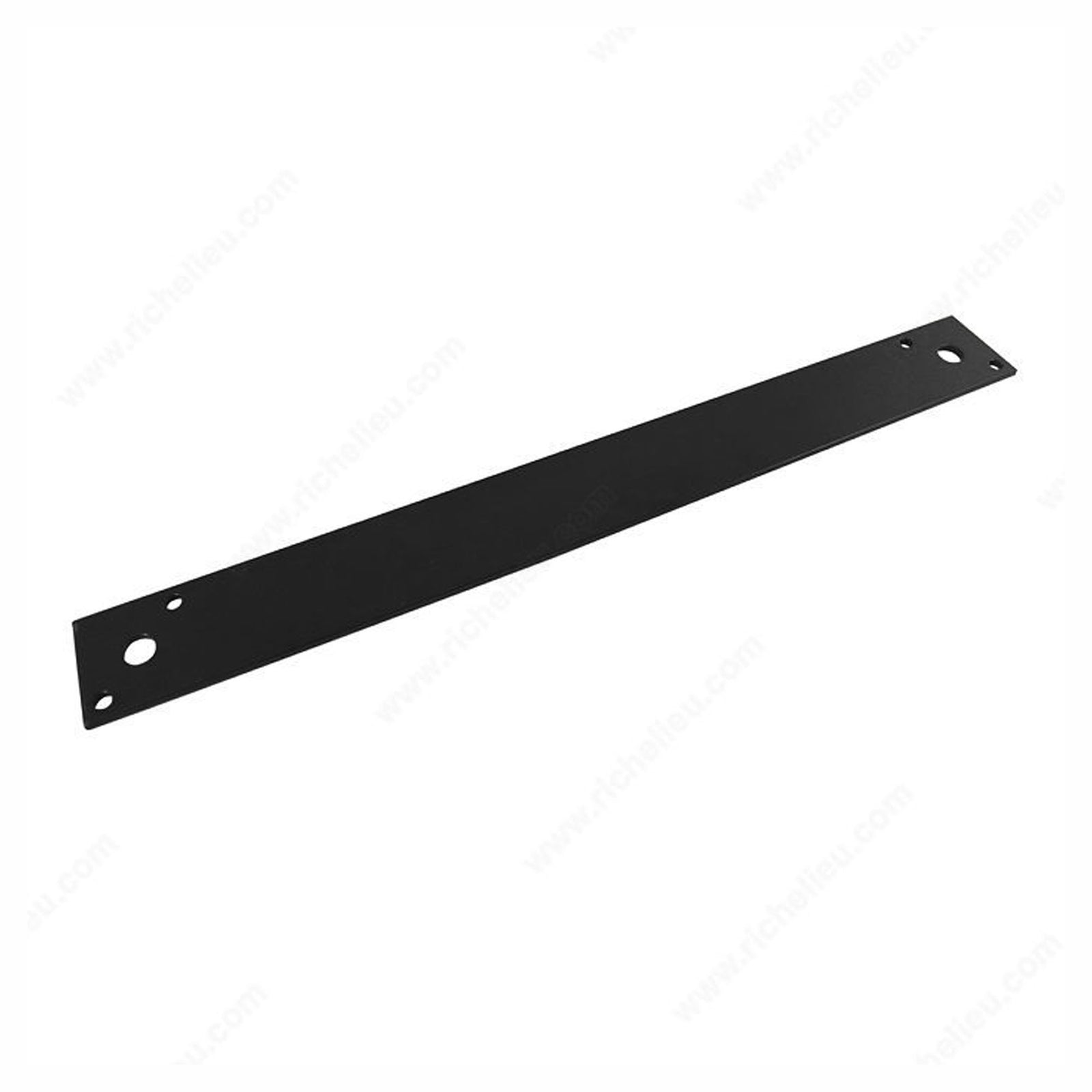 Plaque de fixation droite, noire, 14'' x 1-1/2'' x 1/8''