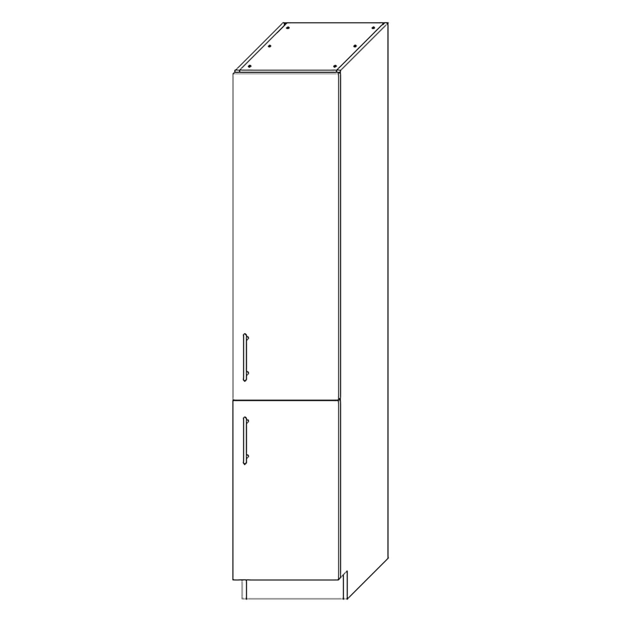 Garde mangés 2 portes, 5 tablettes, 18'', noir mat