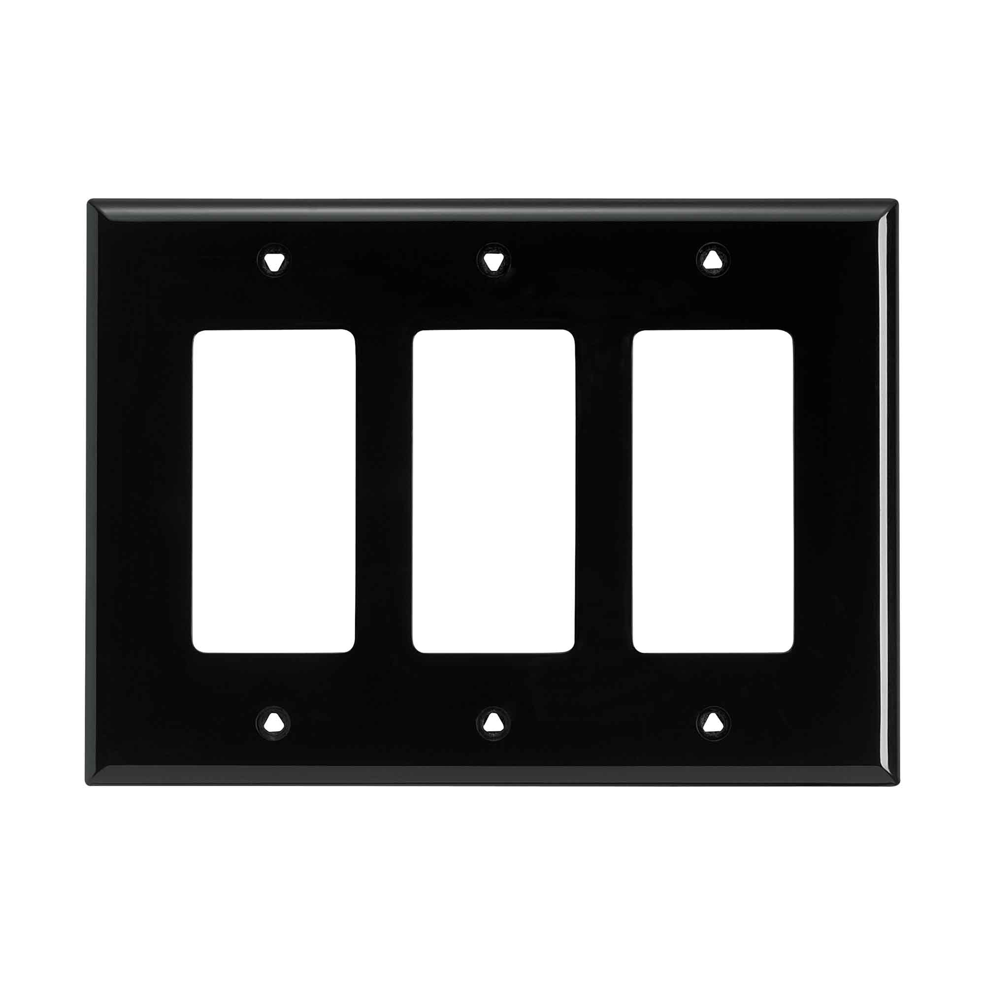 Plaque murale Decora pour 3 dispositifs, noir