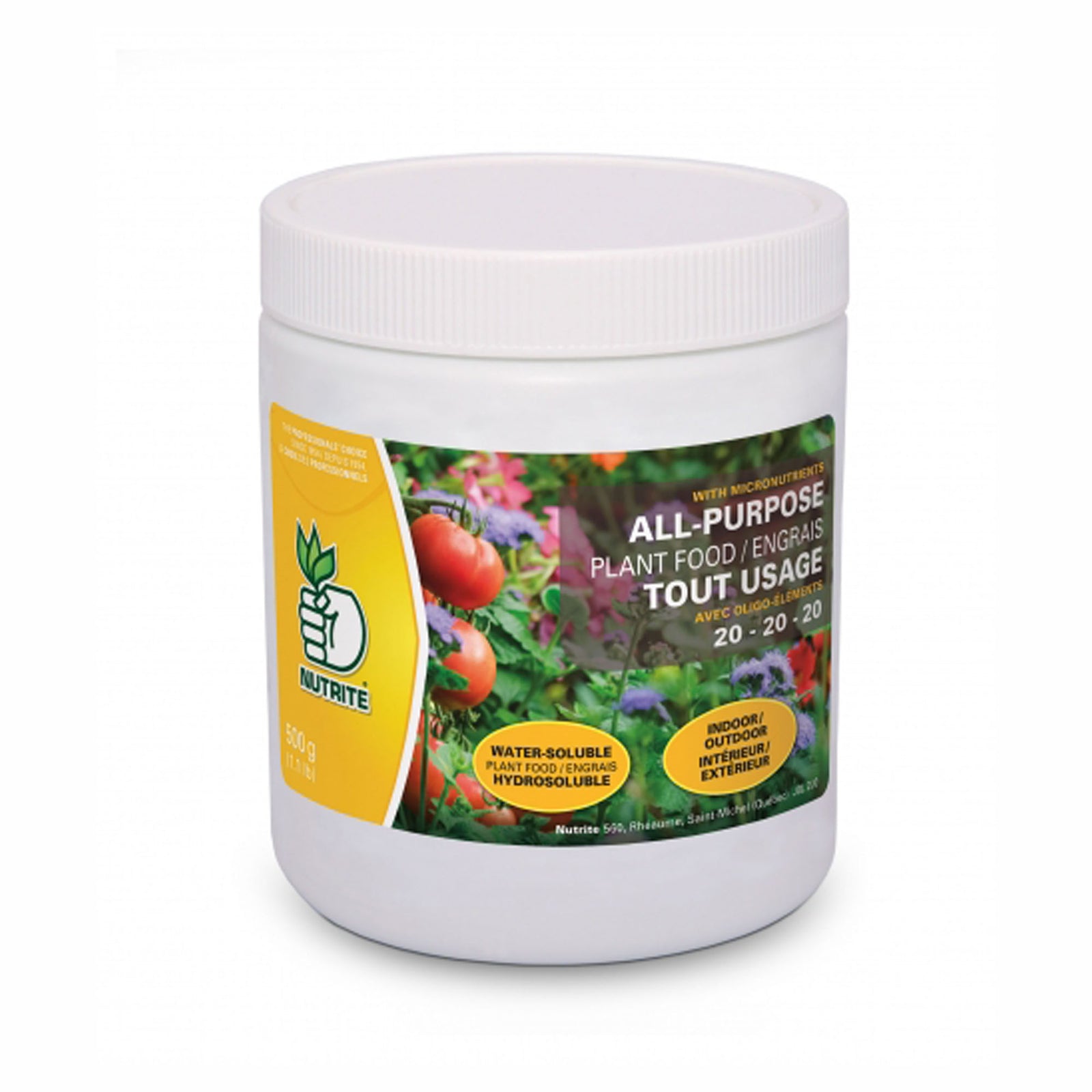 Engrais soluble, 20-20-20, 500 gr