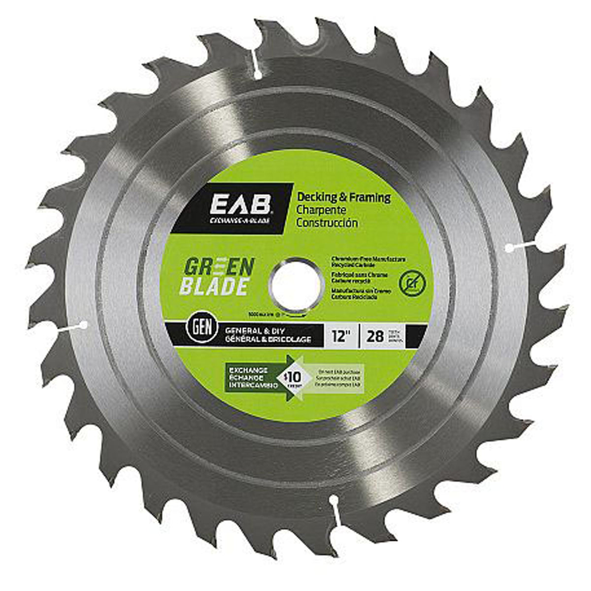 Lame à bois pour usage général, par 28 dents, 12''
