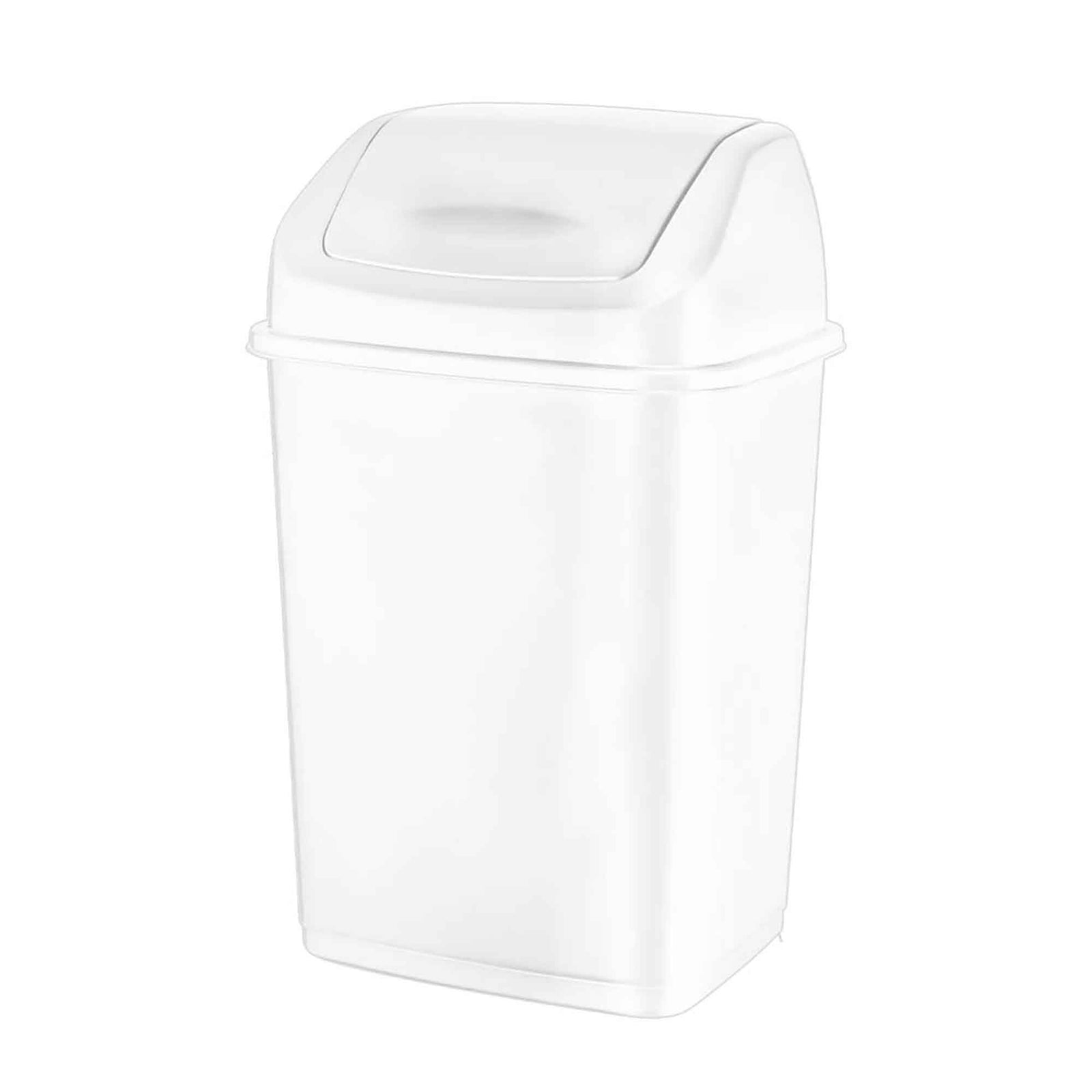 Poubelle blanche avec couvercle à bascule, 26 L