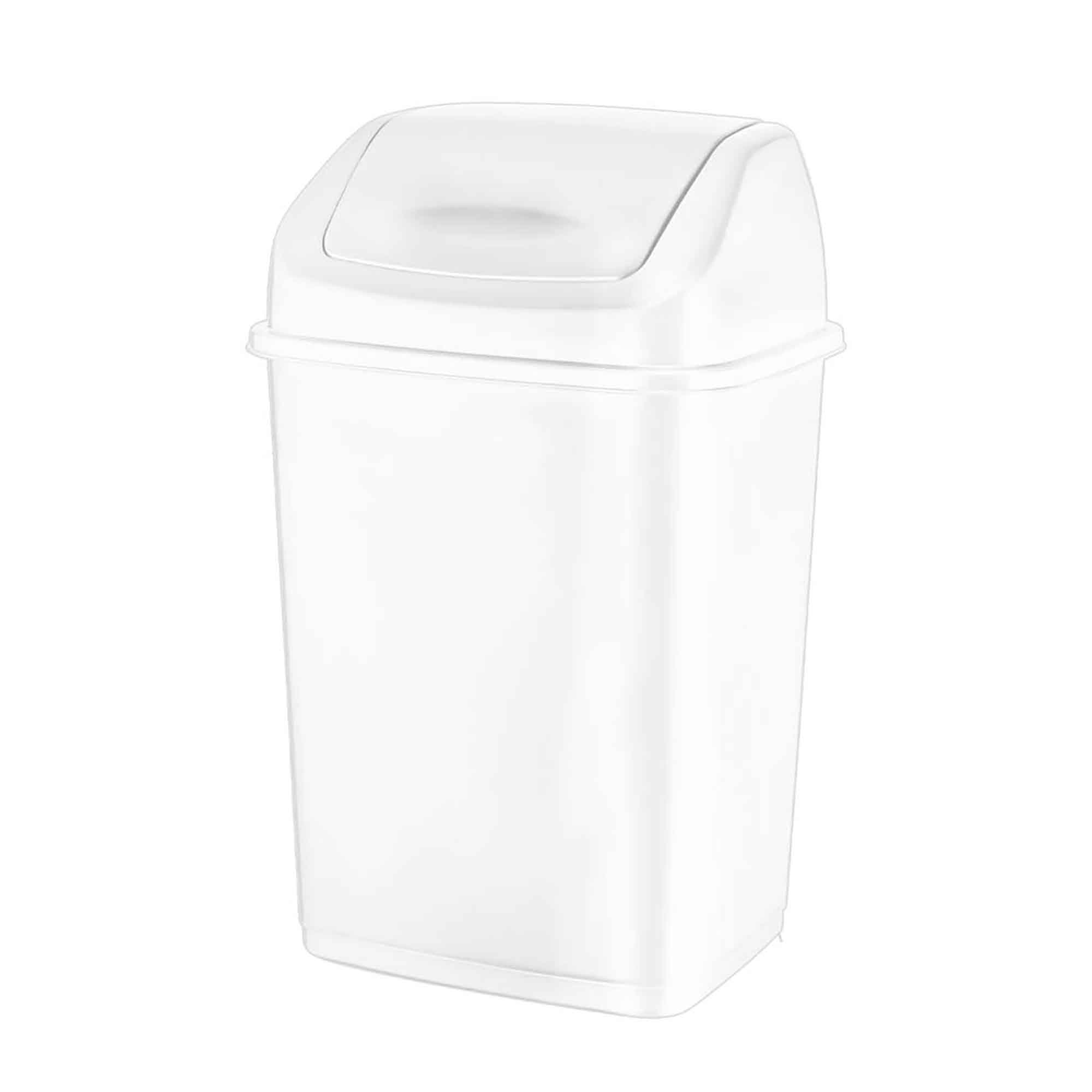 Poubelle blanche avec couvercle à bascule, 26 L