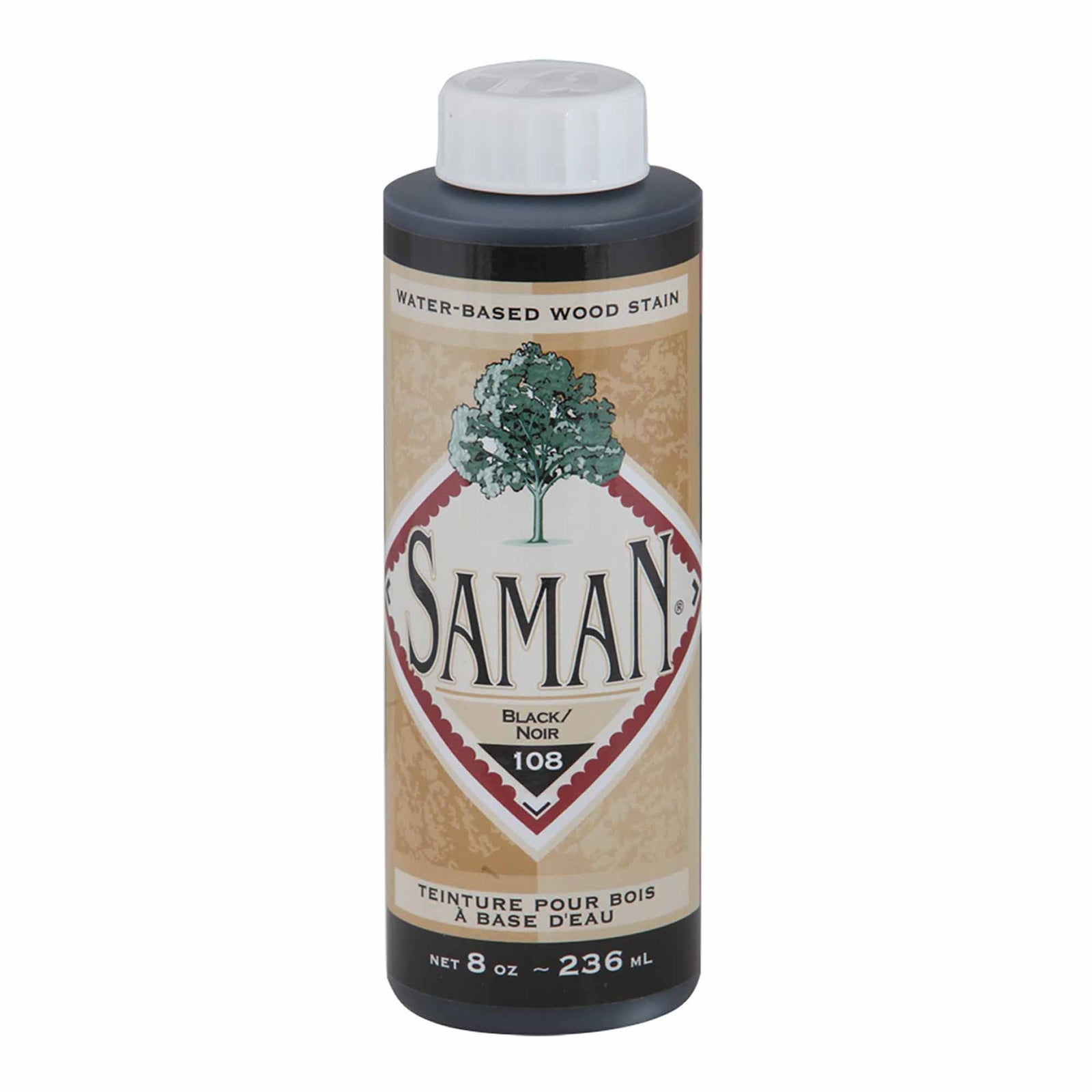 Teinture pour bois à base d'eau Noir, 236 ml                    