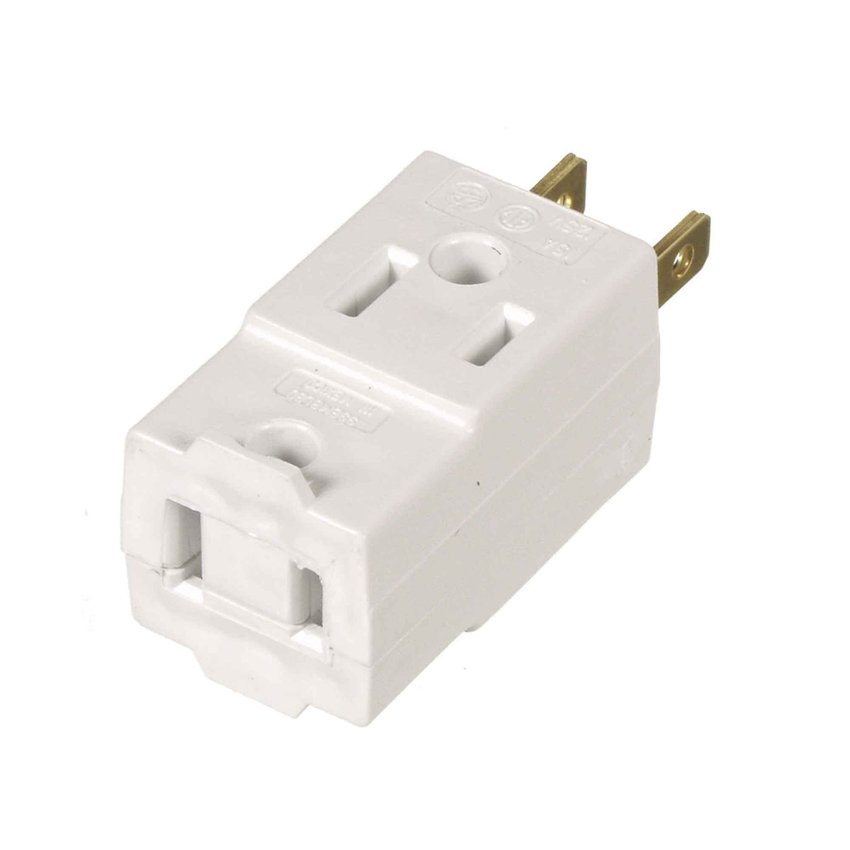 Adaptateur de prise à deux fils blanc, triple