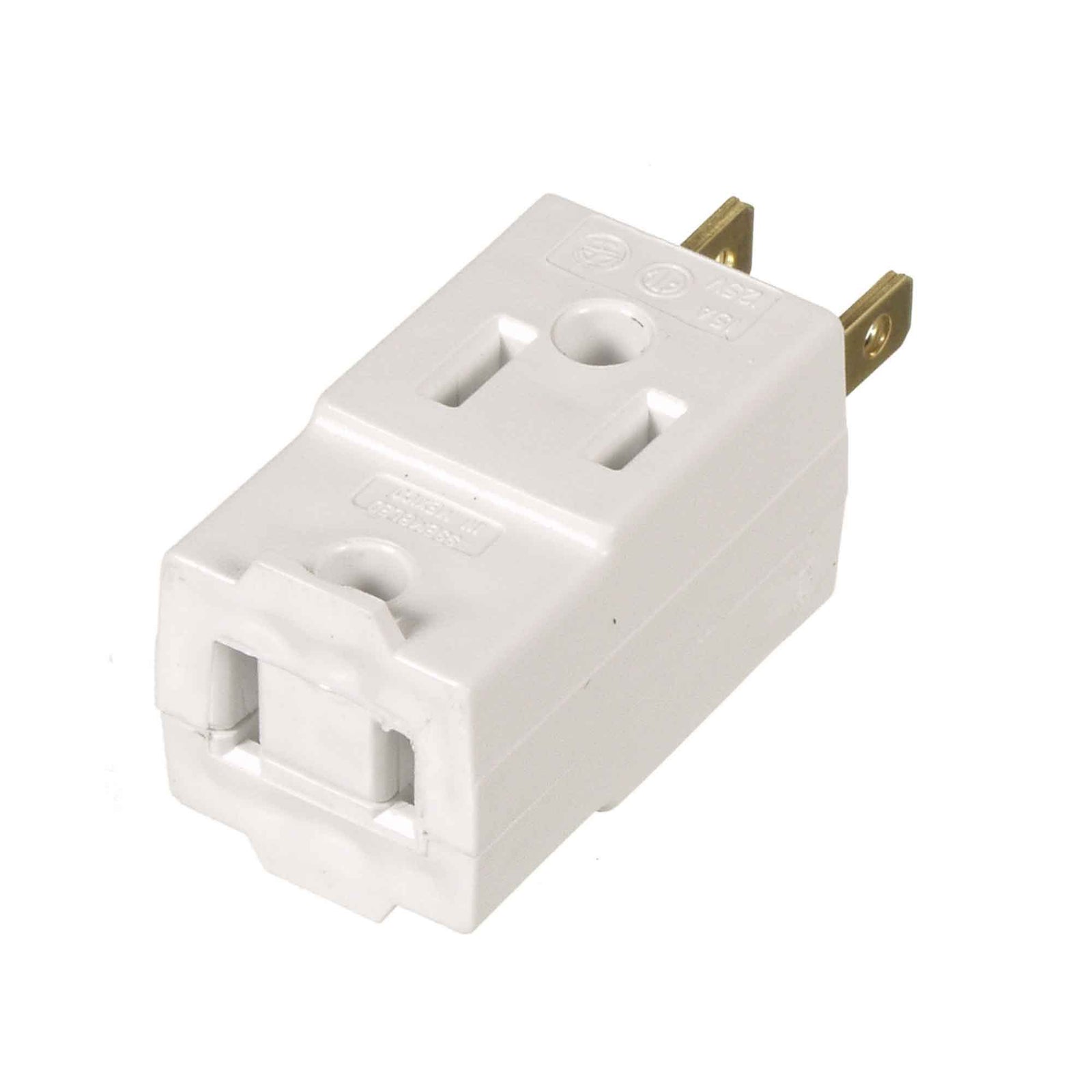 Adaptateur de prise à deux fils blanc, triple