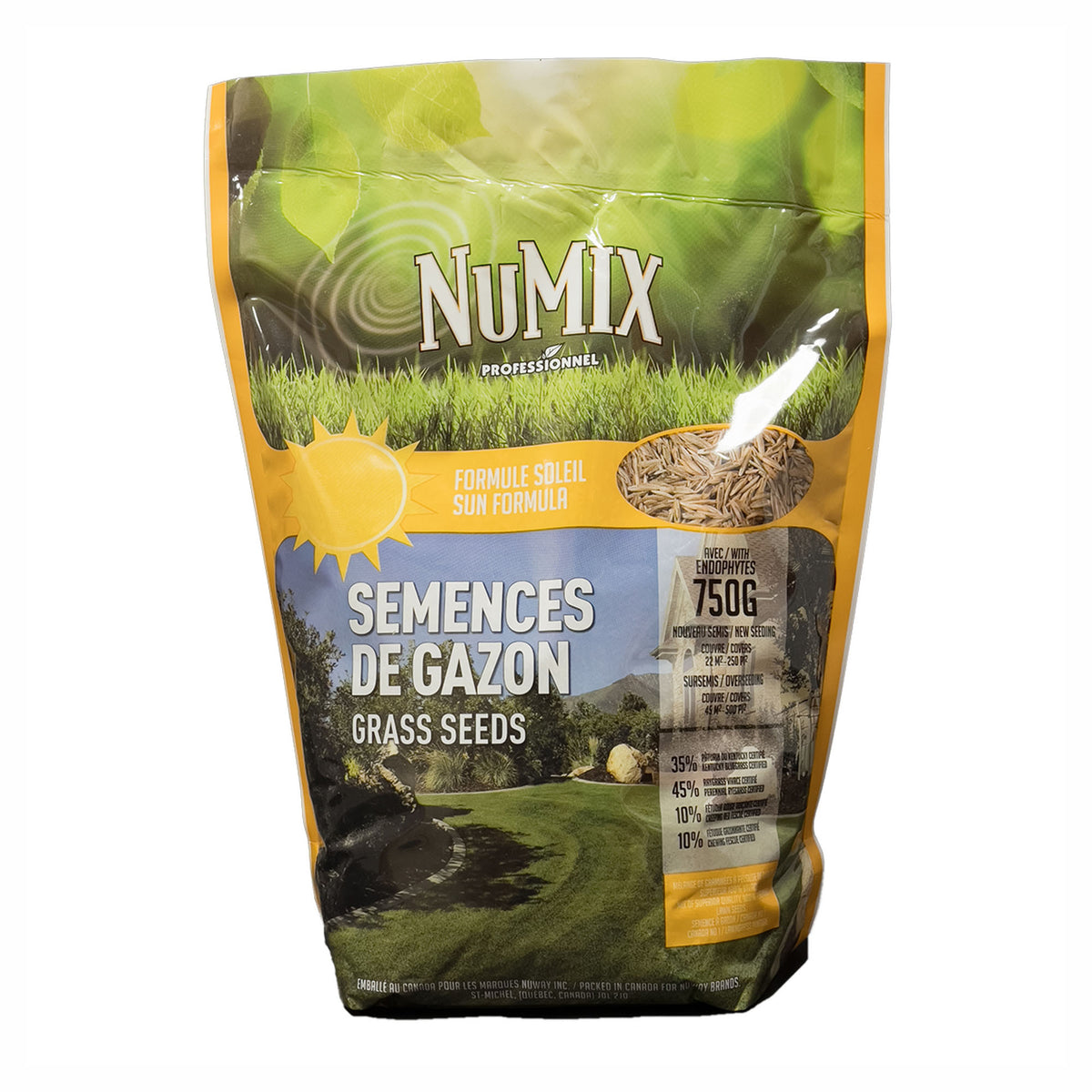 Semence à gazon, formule soleil, 1,5 kg