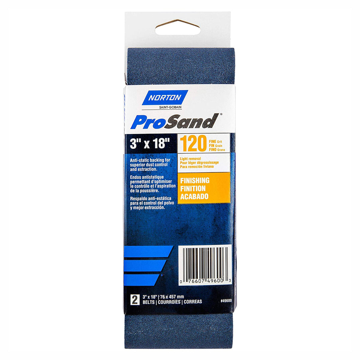 Bande abrasive, 3'' x 18'', 120 gr (emballage de 2)