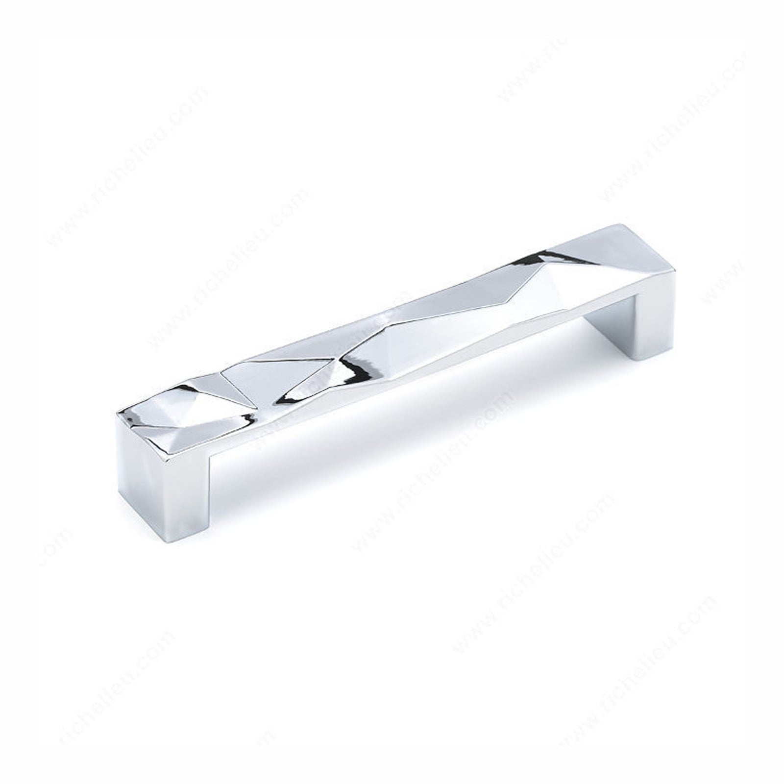 Poignée moderne en métal, chromée, 128 mm