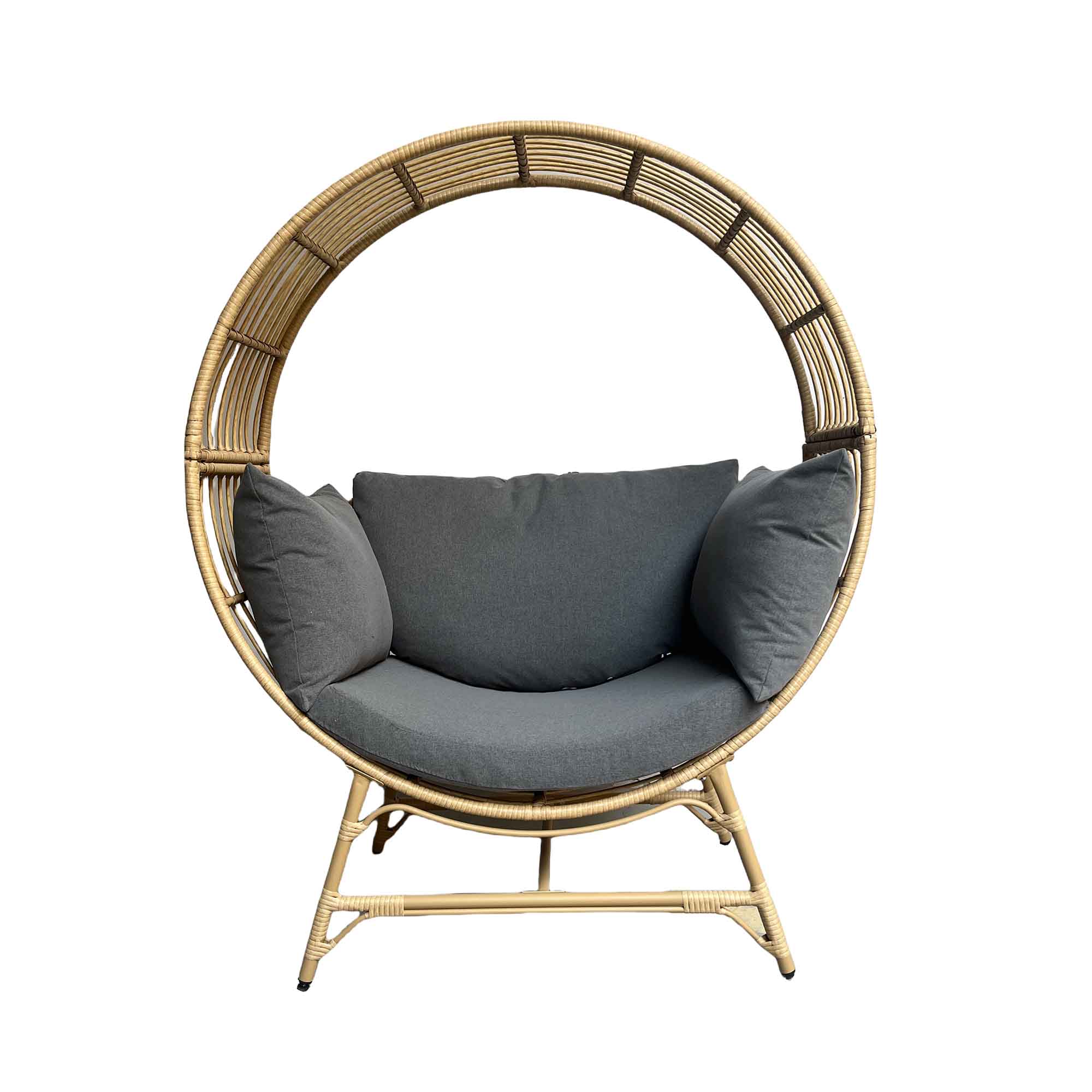 Chaise cocon sur pattes, naturel