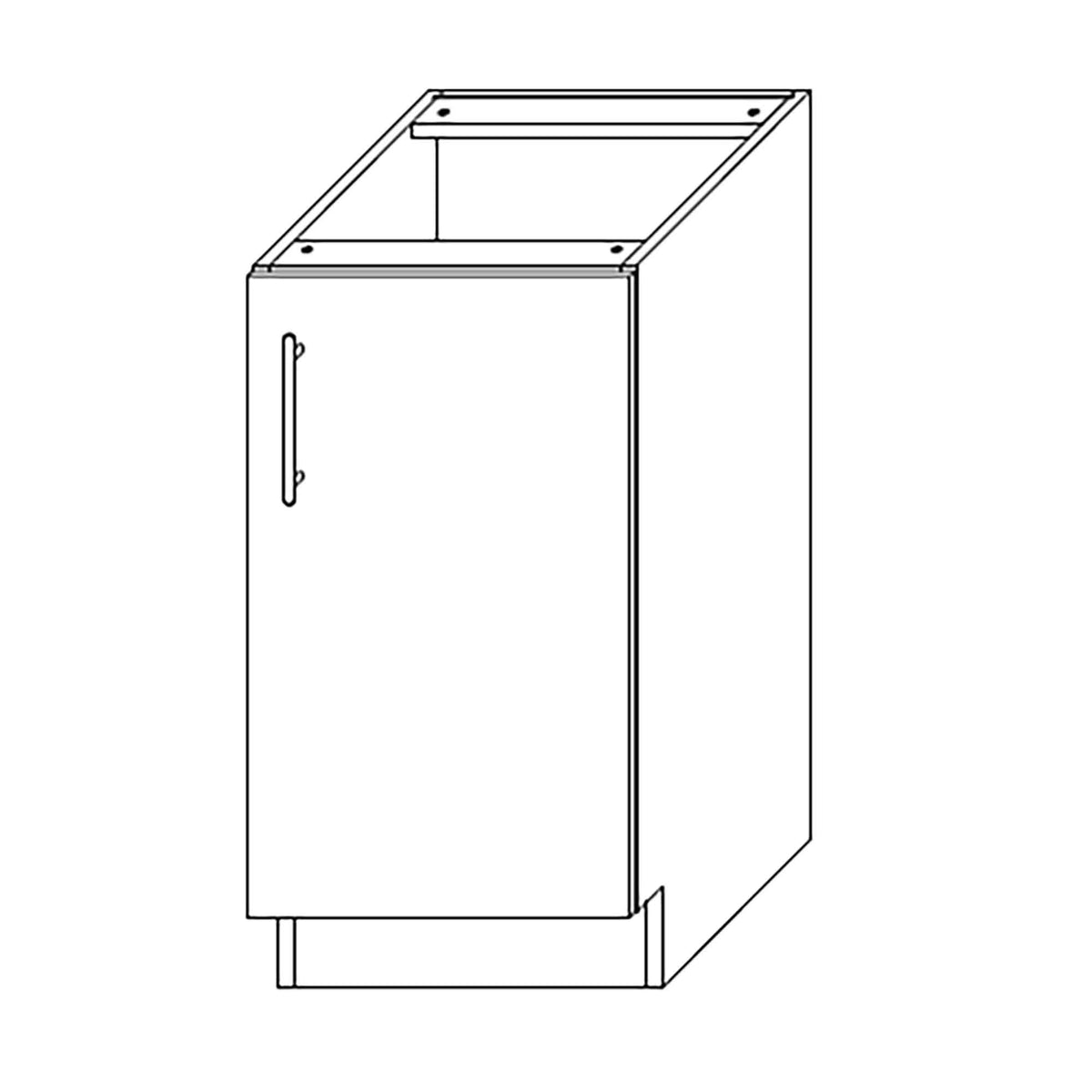 Caisson bas d&#39;armoire 1 porte, 1 tablette, 15&#39;&#39;, noir mat