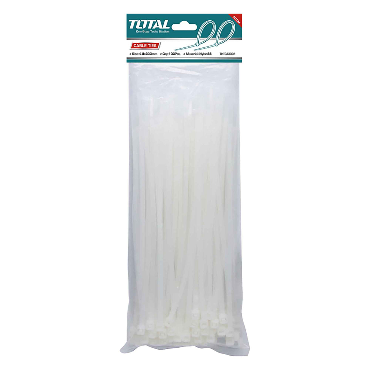 Attache-câbles blanc en nylon 66, 12'' (paquet de 100)