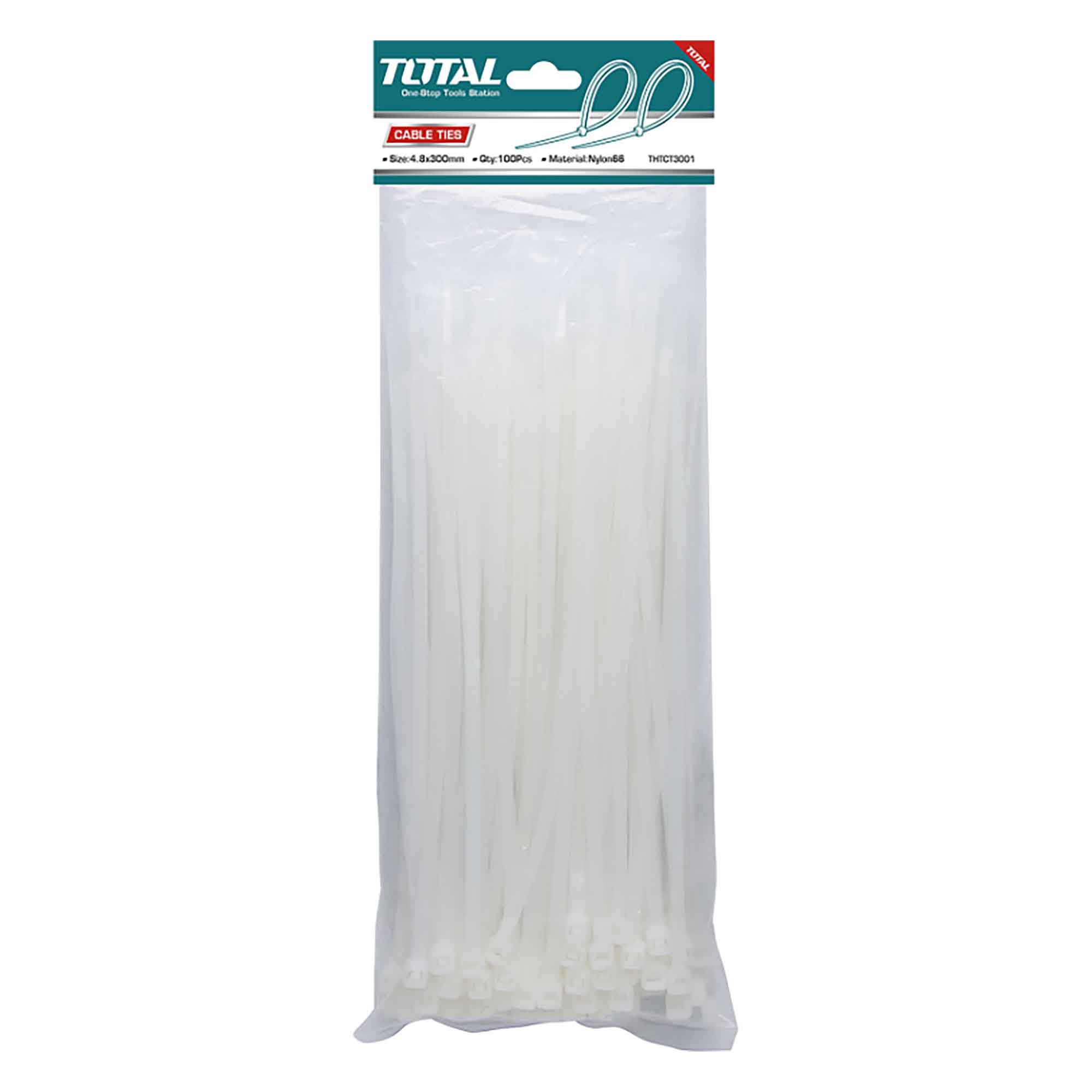 Attache-câbles blanc en nylon 66, 12'' (paquet de 100)