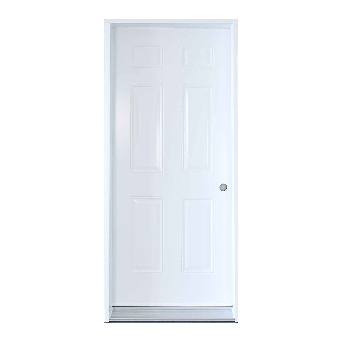 Porte d'acier extérieur, modèle B01, gauche 34'', blanc