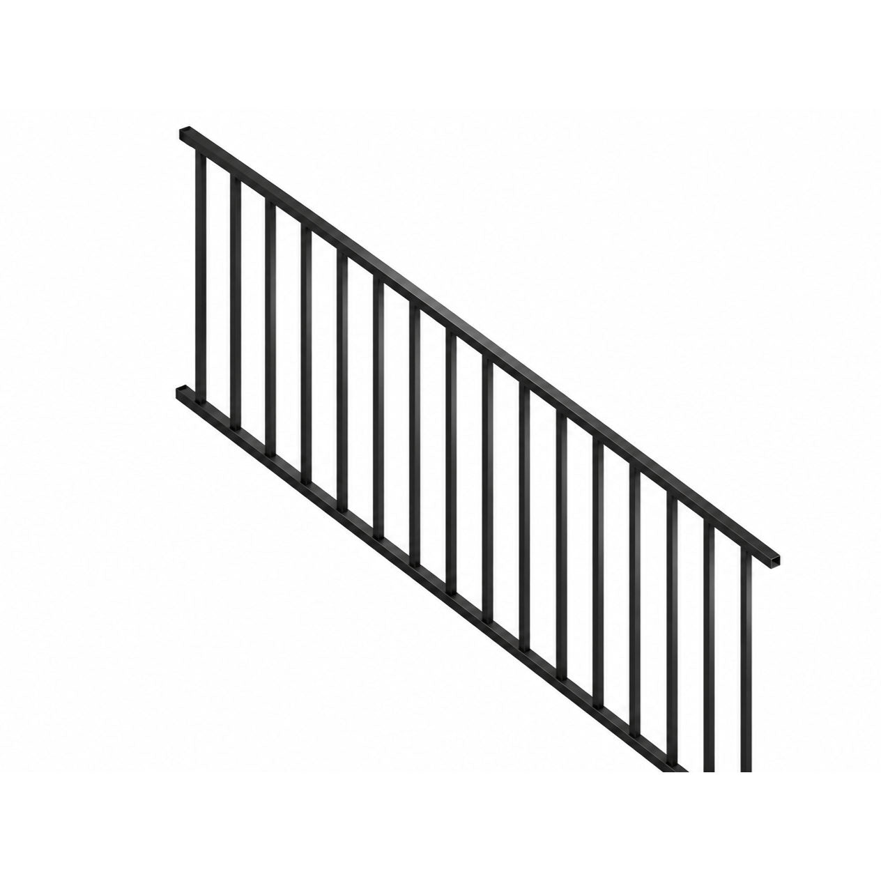 Rampe d'escalier, moderne, noir, 24'' x 72'' (hauteur de 36'' installé)