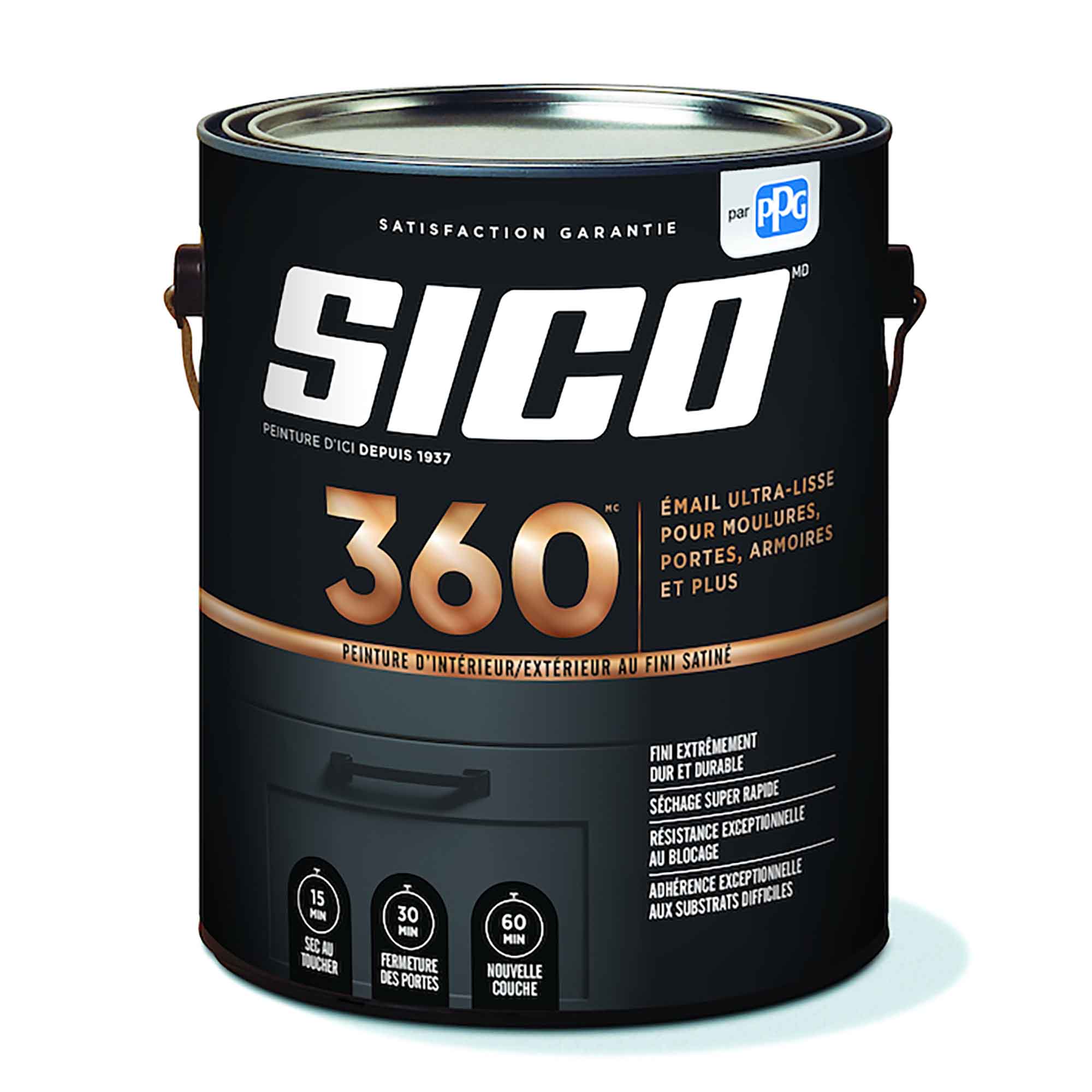 Peinture Sico 360, satinée, base moyenne, 3,78 litres