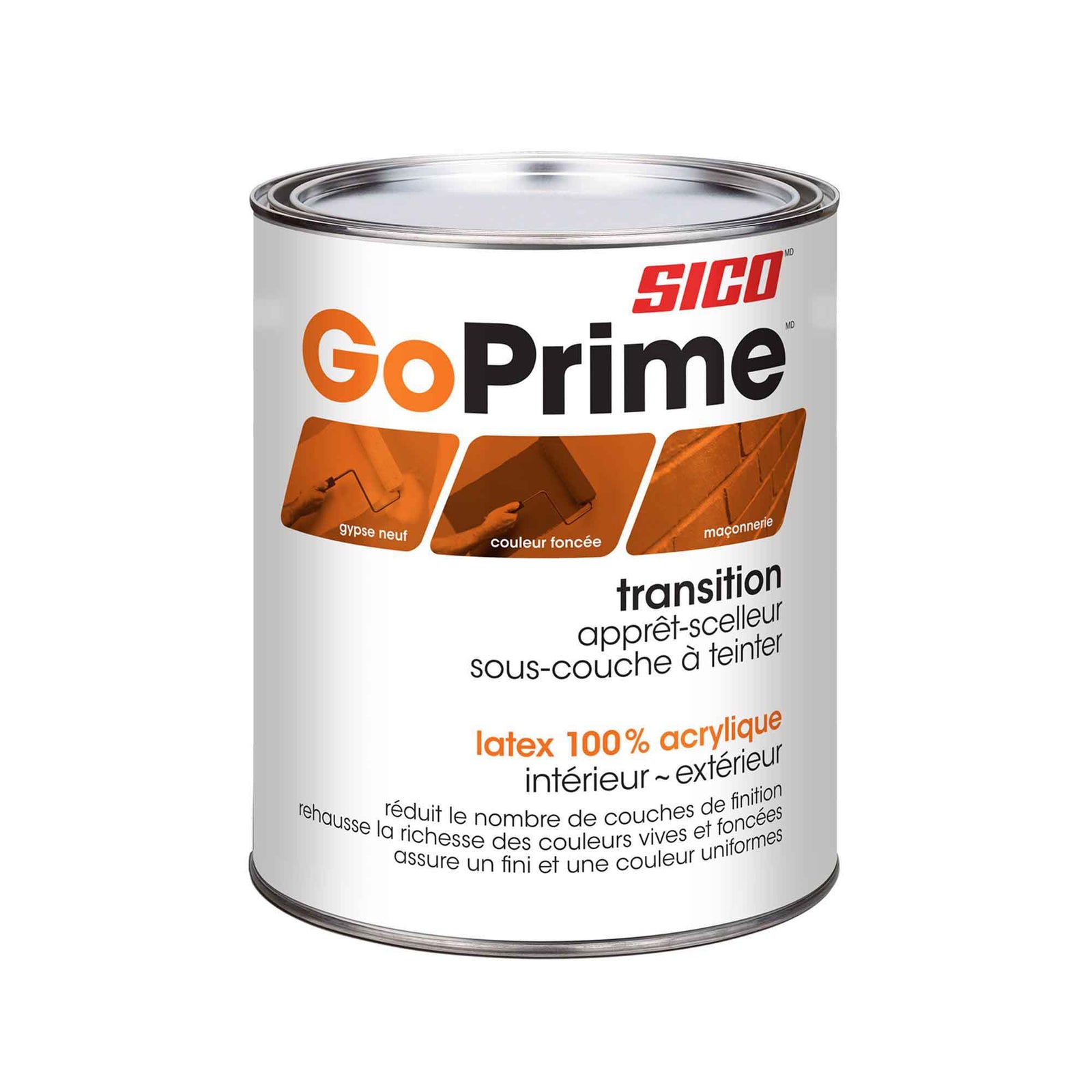 Apprêt intérieur et extérieur au latex GoPrime, 946 ml