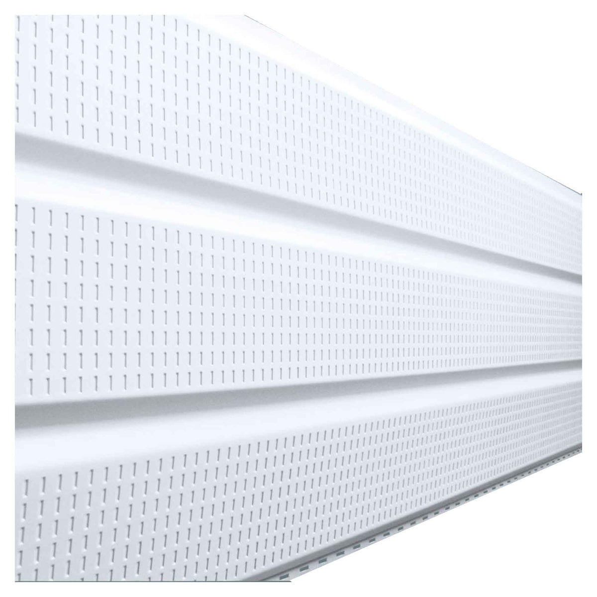 Soffite en aluminium ventilé à 3 panneaux, blanc