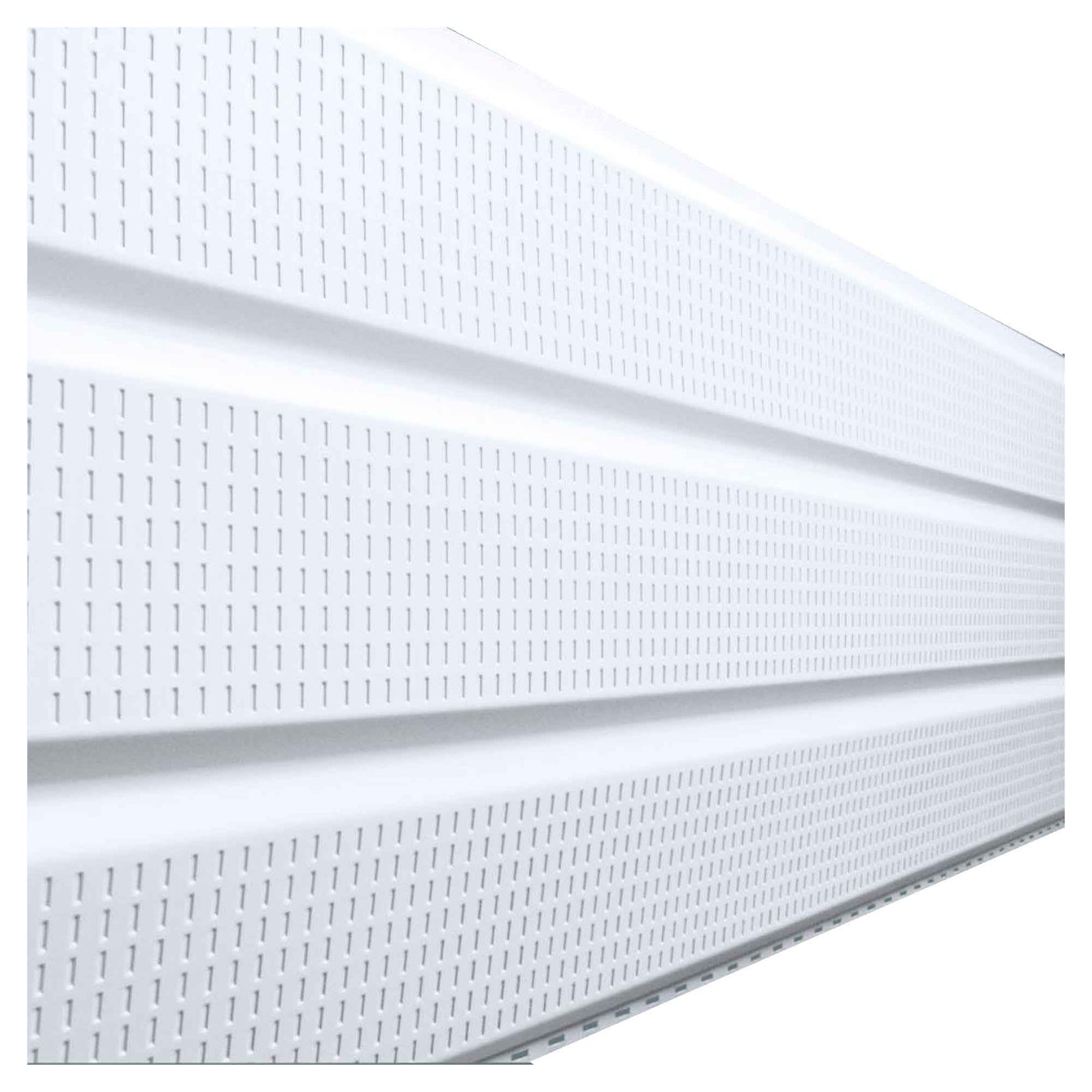 Soffite en aluminium ventilé à 3 panneaux, blanc