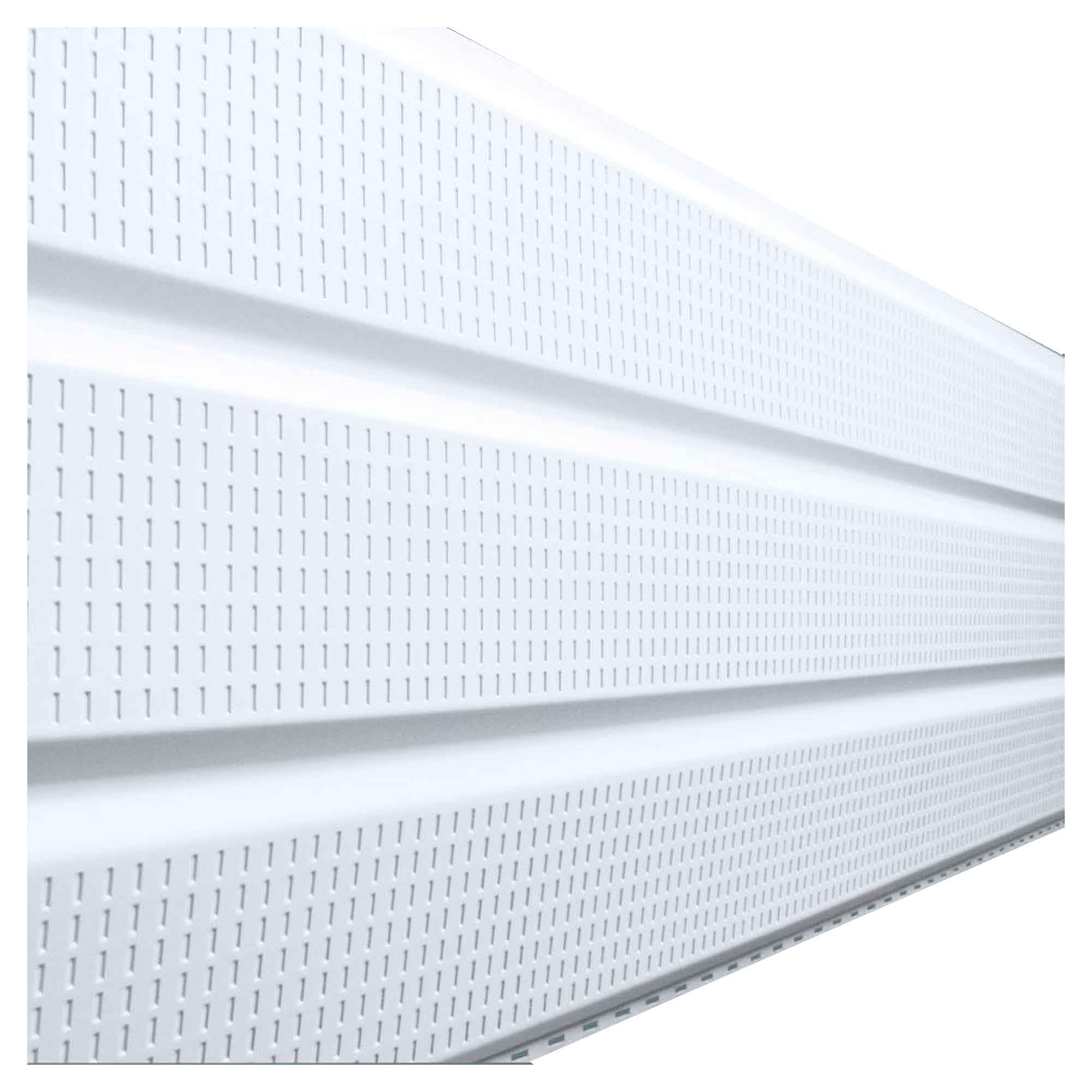 Soffite en aluminium ventilé à 3 panneaux, blanc