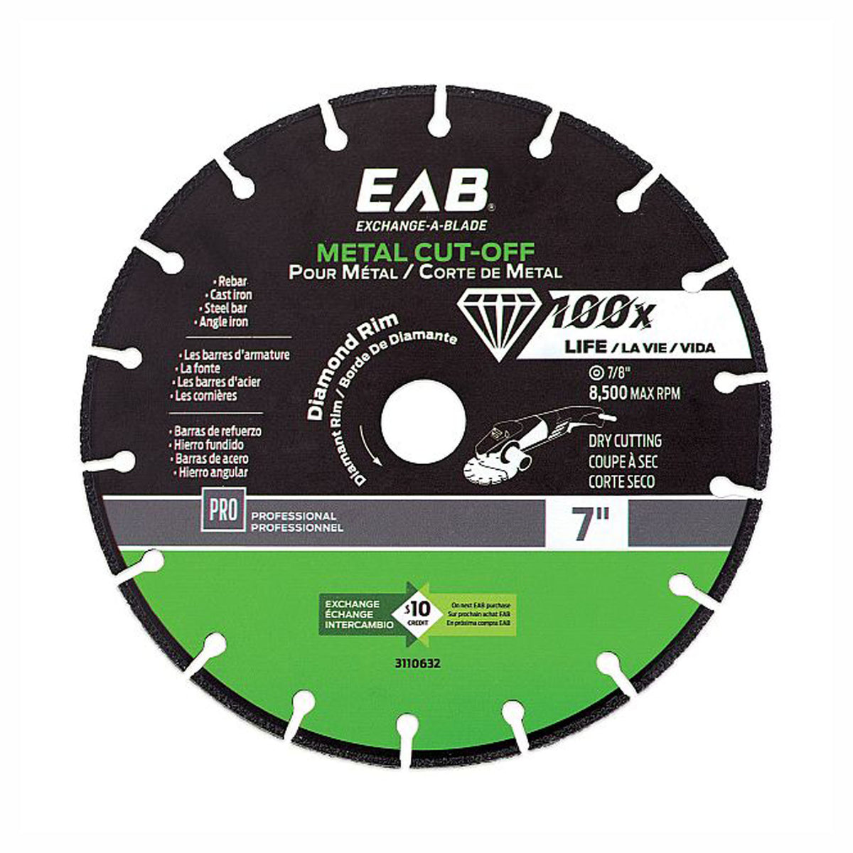 Lame de scie au diamant, turbo construction pro, 7''