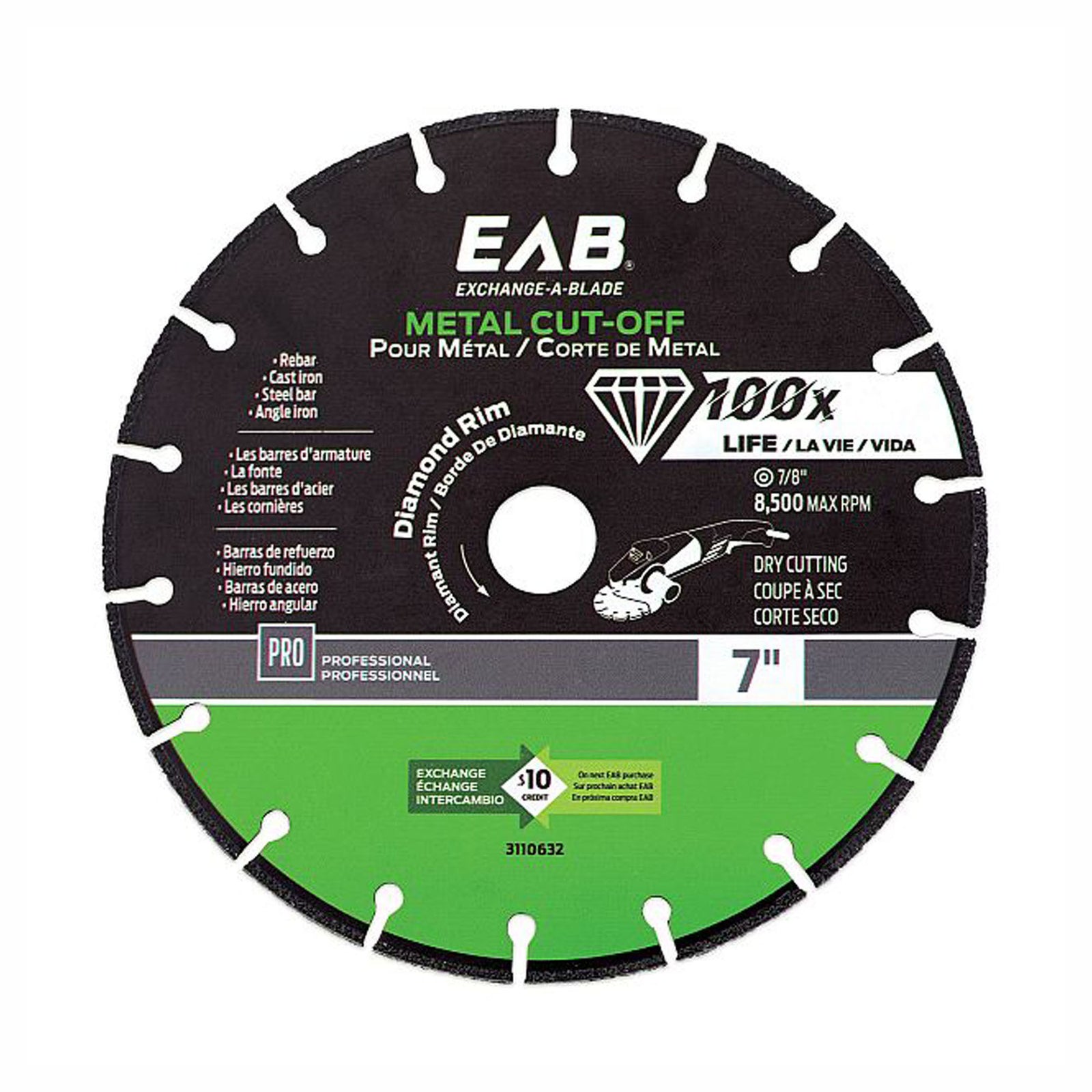 Lame de scie au diamant, turbo construction pro, 7''