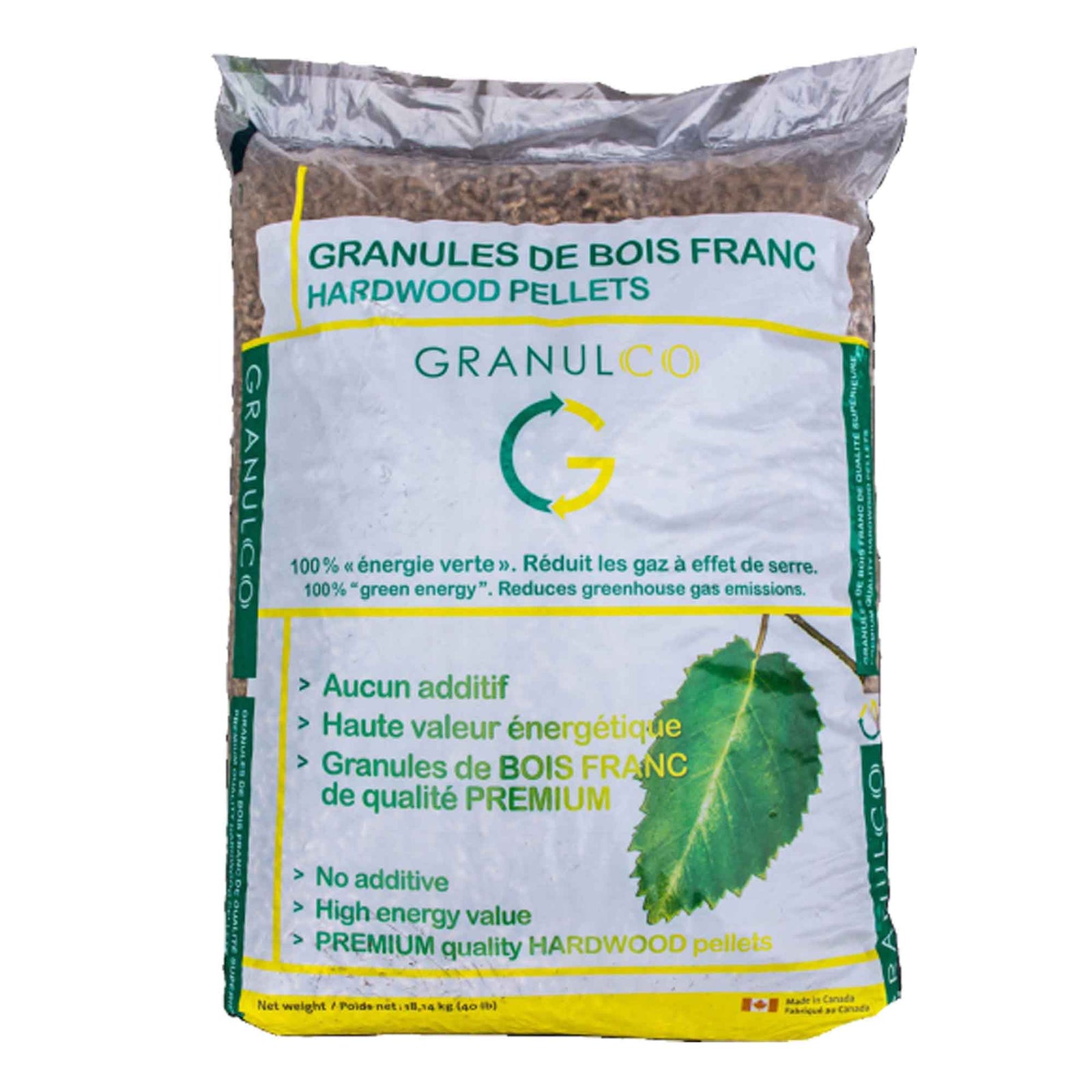 Granule de bois franc, 40 lb