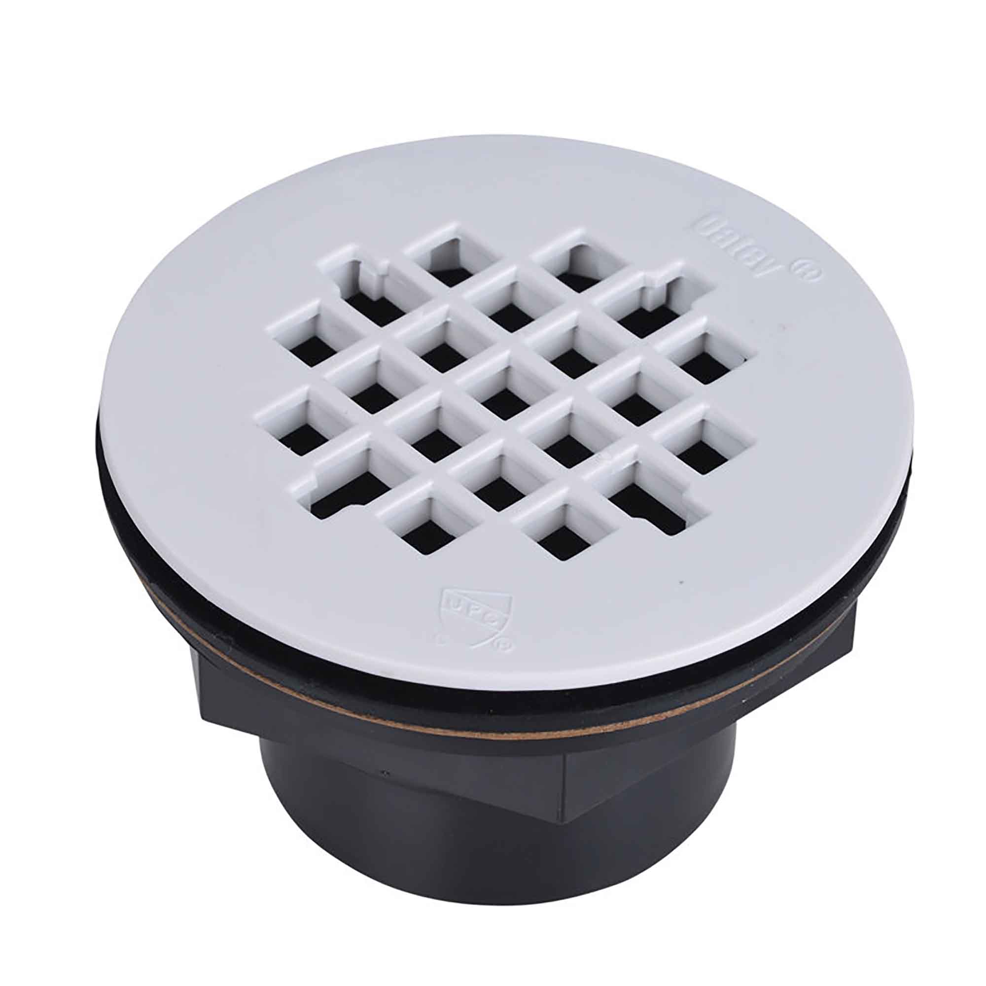 Drain de douche de la série 101 PS de 2'' en ABS à souder avec colle à solvant, crépine en plastique blanc